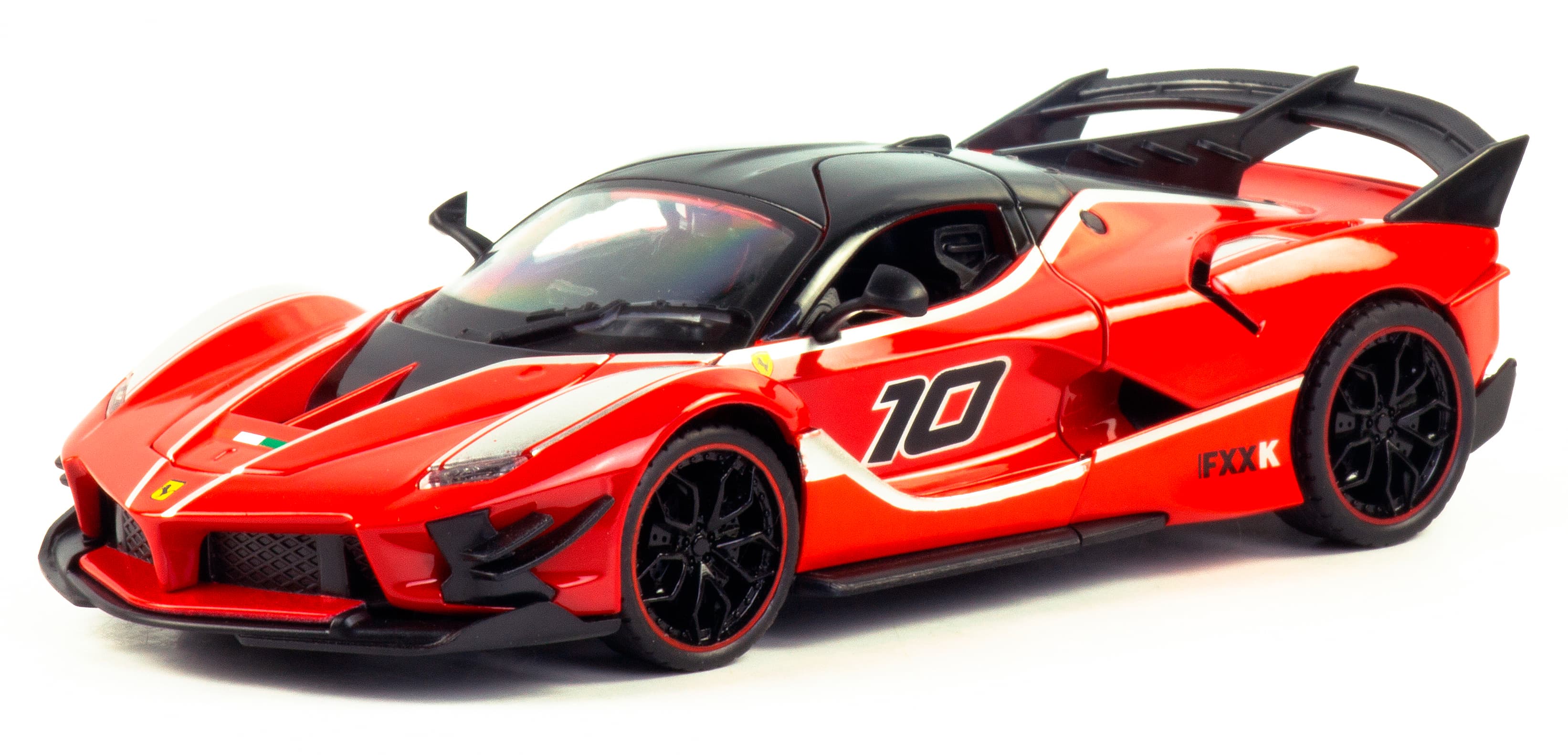 Металлическая машинка HengTeng 1:24 «Ferrari FXXK» 53522-23A, 20 см., инерционная, свет, звук / Красный