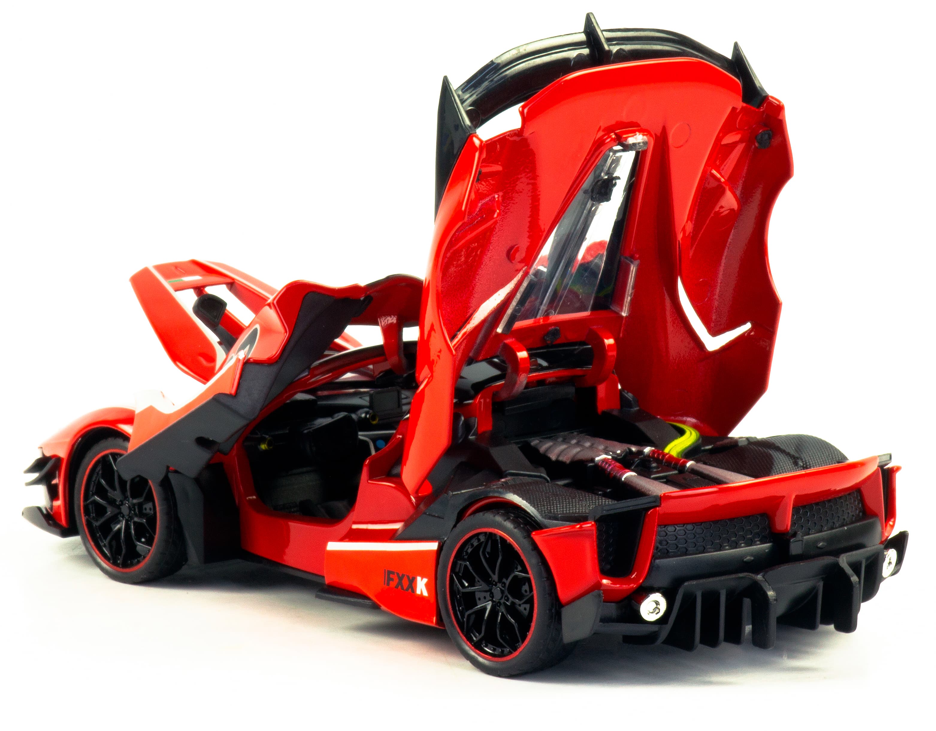 Металлическая машинка HengTeng 1:24 «Ferrari FXXK» 53522-23A, 20 см., инерционная, свет, звук / Красный