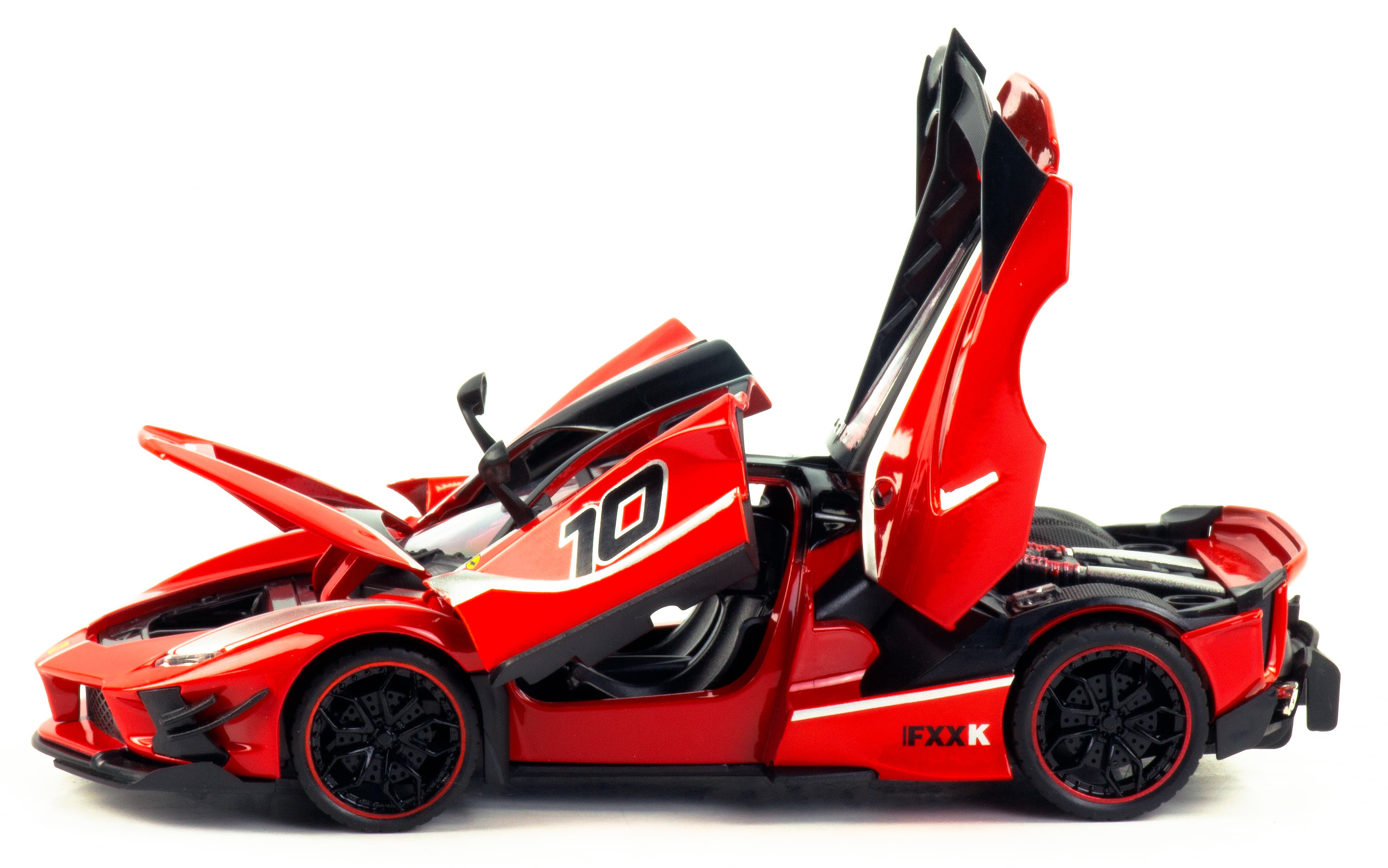 Металлическая машинка HengTeng 1:24 «Ferrari FXXK» 53522-23A, 20 см., инерционная, свет, звук / Красный