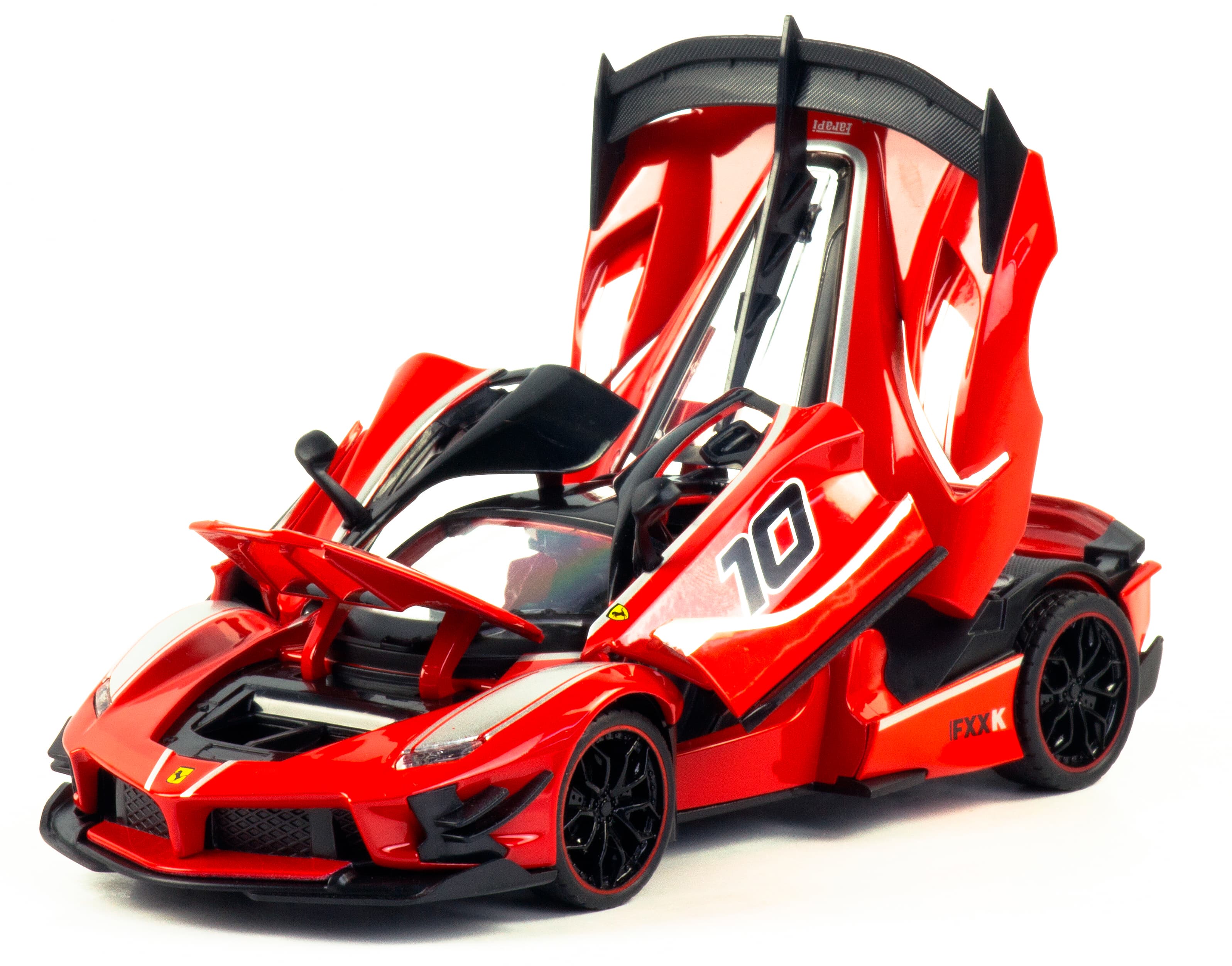 Металлическая машинка HengTeng 1:24 «Ferrari FXXK» 53522-23A, 20 см., инерционная, свет, звук / Красный
