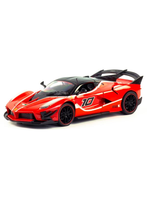 Металлическая машинка HengTeng 1:24 «Ferrari FXXK» 53522-23A, 20 см., инерционная, свет, звук / Красный