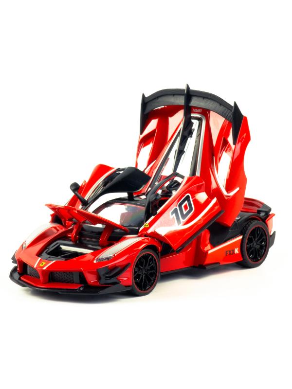 Металлическая машинка HengTeng 1:24 «Ferrari FXXK» 53522-23A, 20 см., инерционная, свет, звук / Красный
