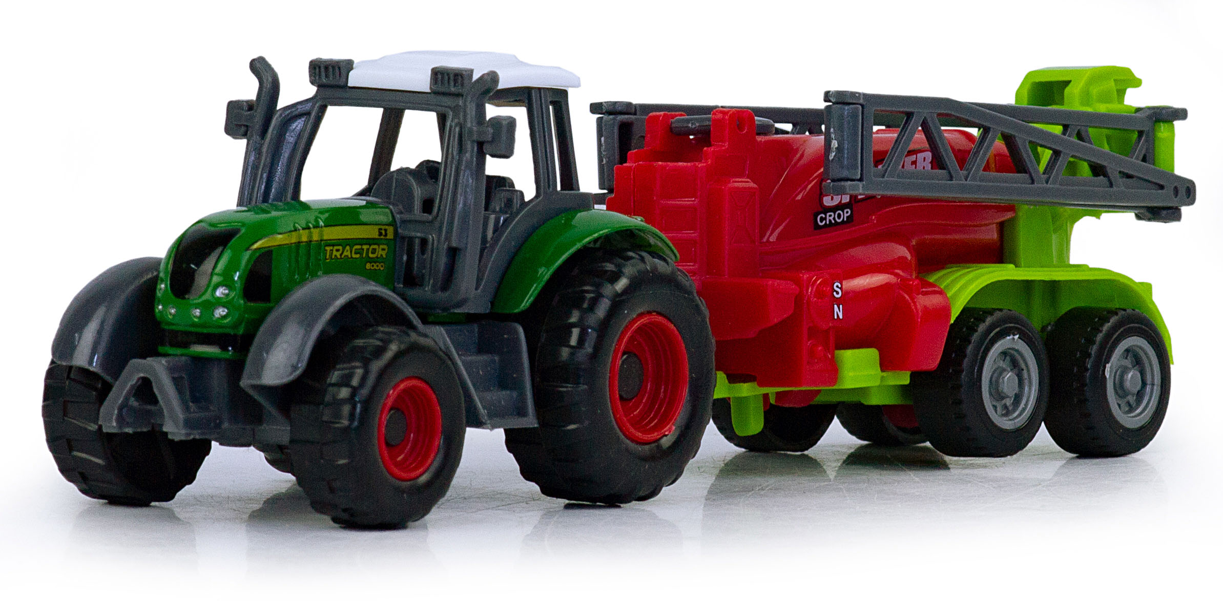 Машинка металлическая Farm Set «Трактор сельскохозяйственный с прицепом» SQ82002-1 / Микс