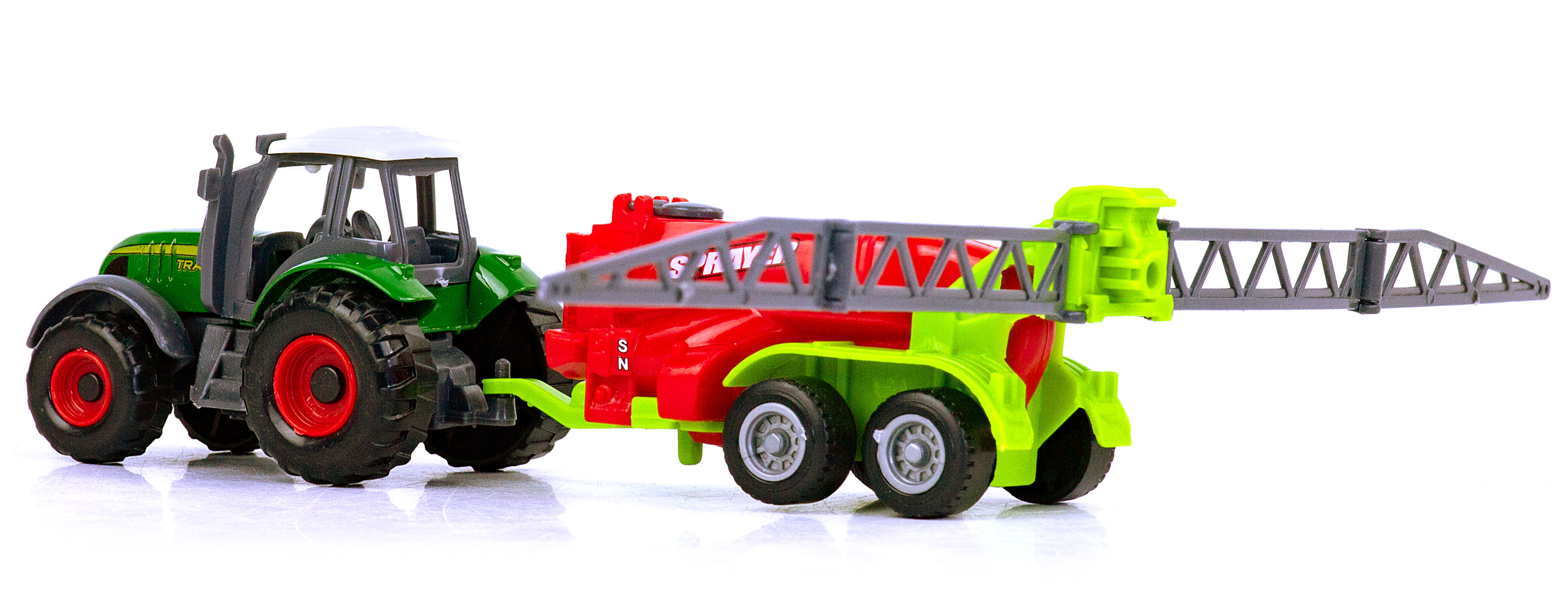 Машинка металлическая Farm Set «Трактор сельскохозяйственный с прицепом» SQ82002-1 / Микс