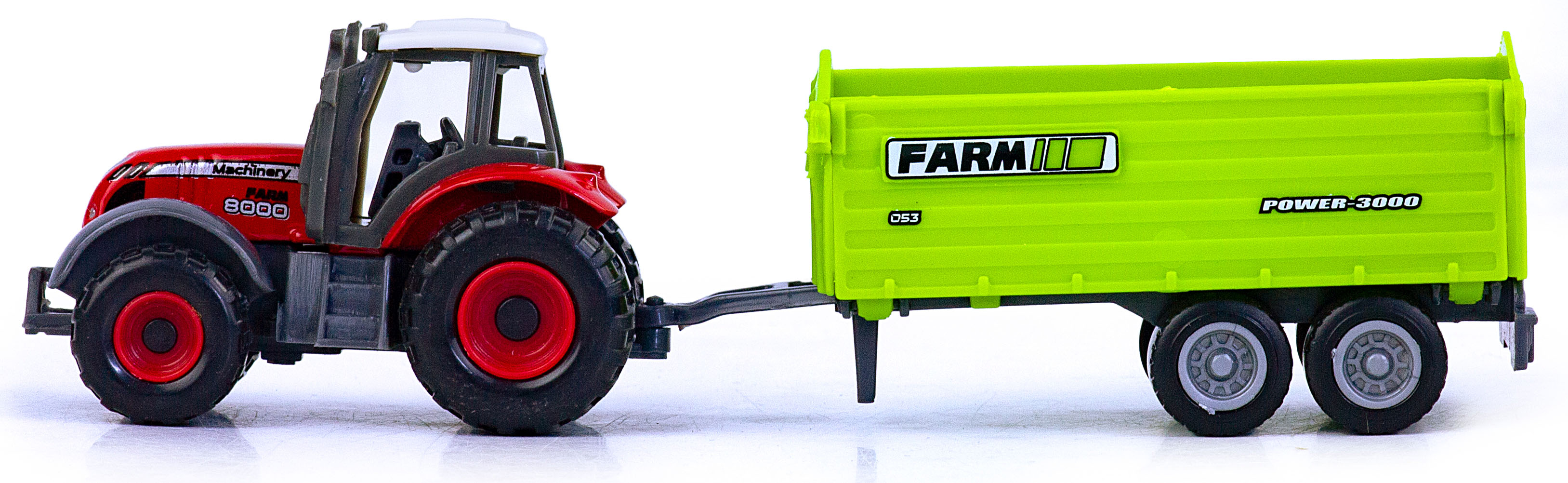 Машинка металлическая Farm Set «Трактор сельскохозяйственный с прицепом» SQ82002-1 / Микс