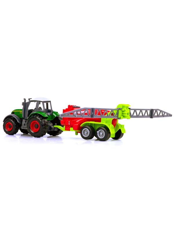 Машинка металлическая Farm Set «Трактор сельскохозяйственный с прицепом» SQ82002-1 / Микс