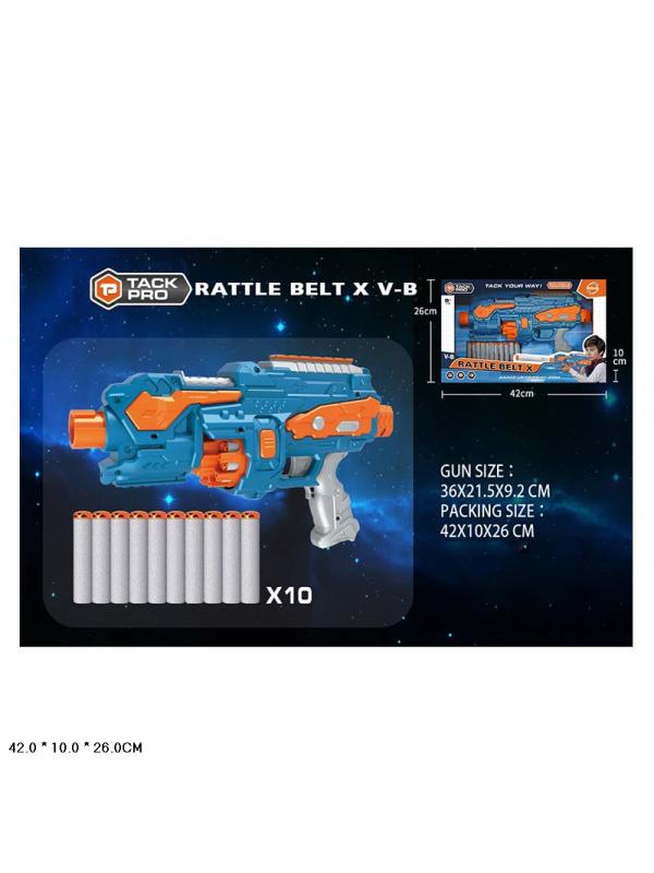 Бластер 36 см с мягкими пулями 10 шт. / FJ8002