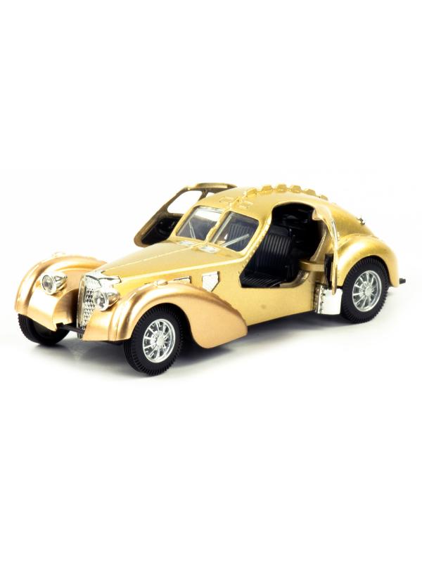 Машинка металлическая Ming Ying 66 1:28 «Классический Ретро автомобиль» MY66-A20 16,8 см., инерционная, свет, звук / Золотой
