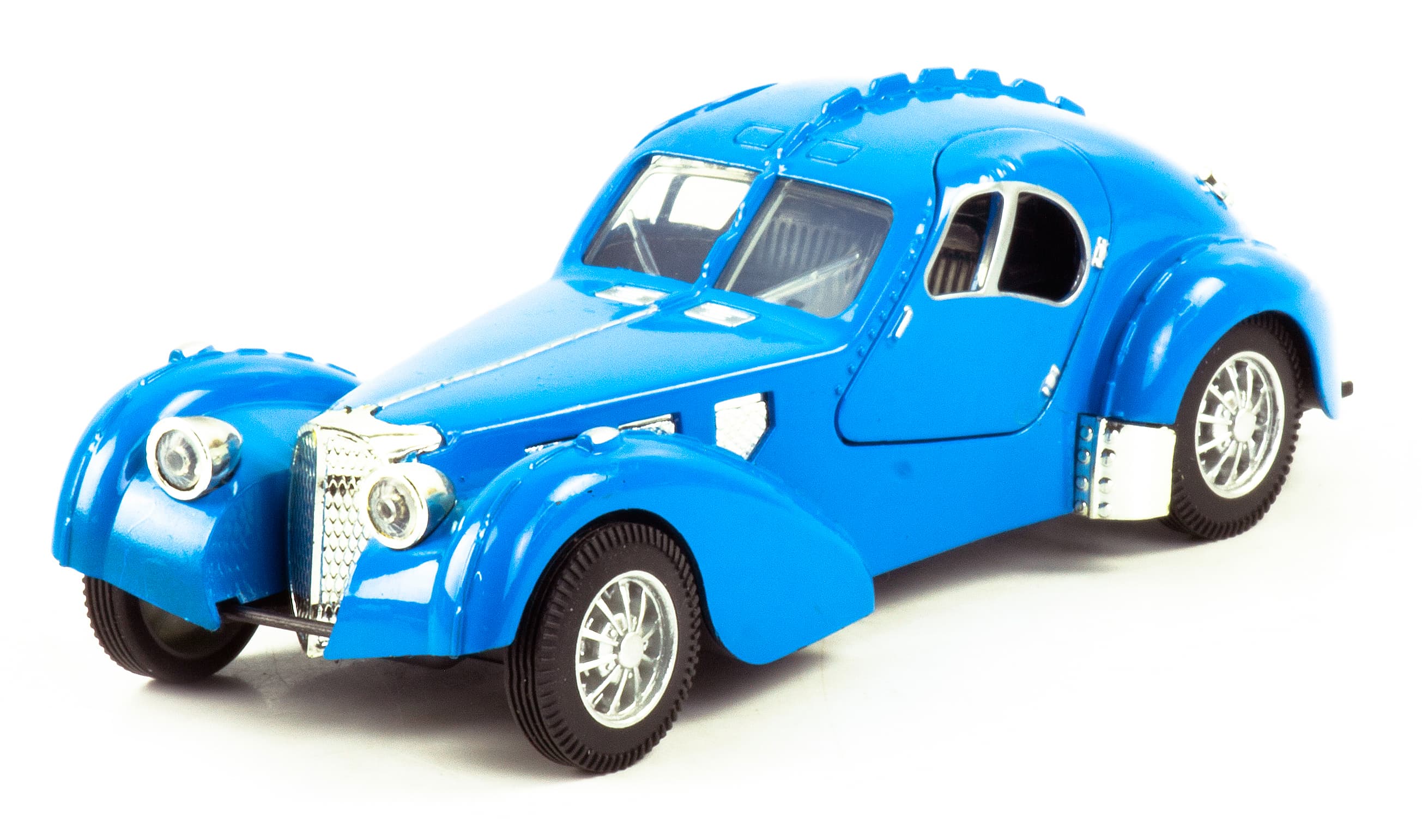 Машинка металлическая Ming Ying 66 1:32 «Bugatti Atlantique 1936» MY66-A20 15,5 см., инерционная, свет, звук / Голубой