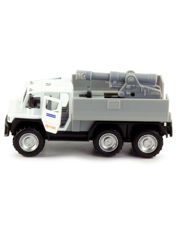 Машинка металлическая 1:32 «Военный Sonic Landmaster UN» 7060B, 16,5 см. инерционная, свет, звук / Серый