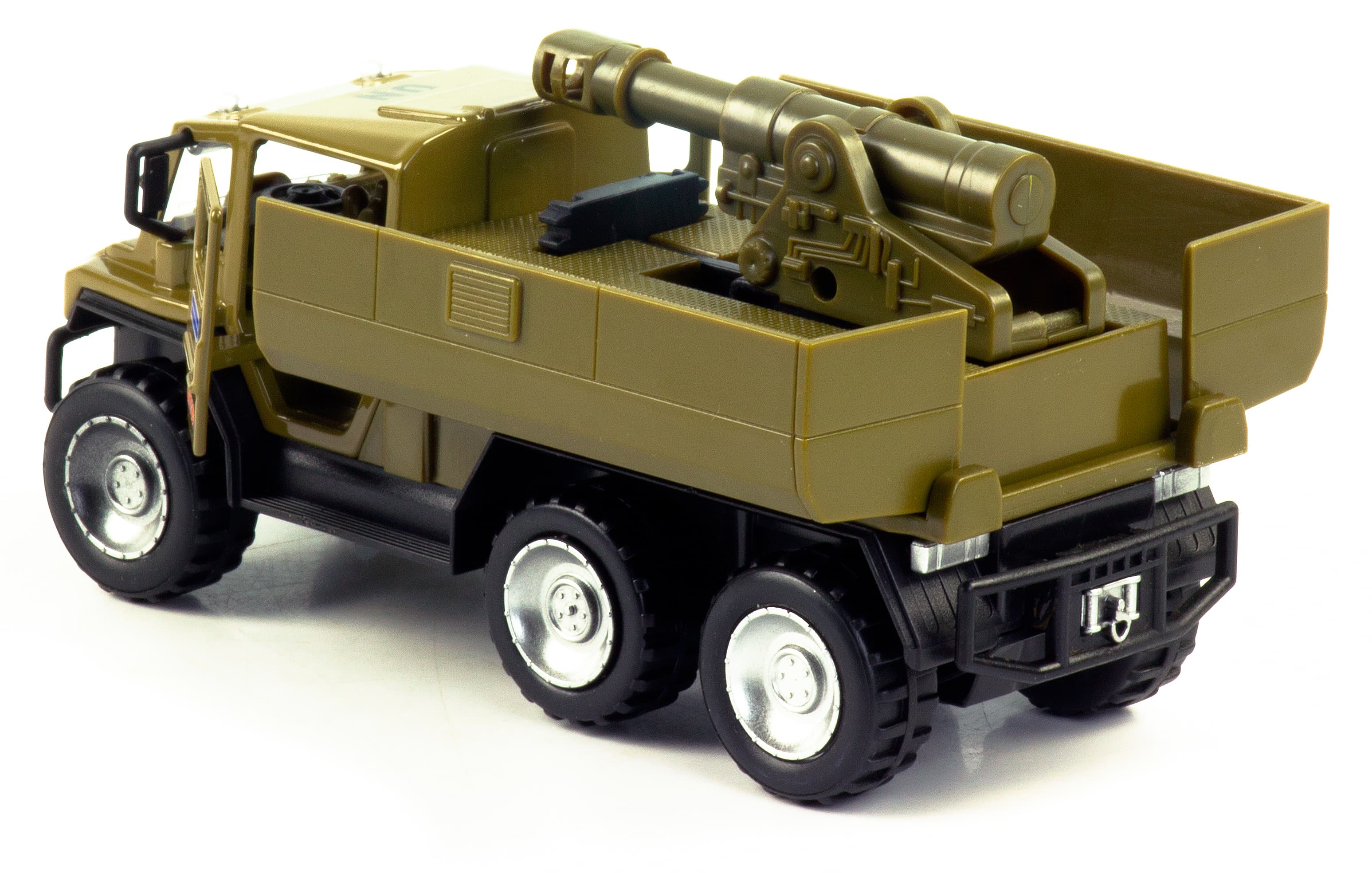 Машинка металлическая 1:32 «Военный Sonic Landmaster UN» 7060B, 16,5 см. инерционная, свет, звук / Хаки