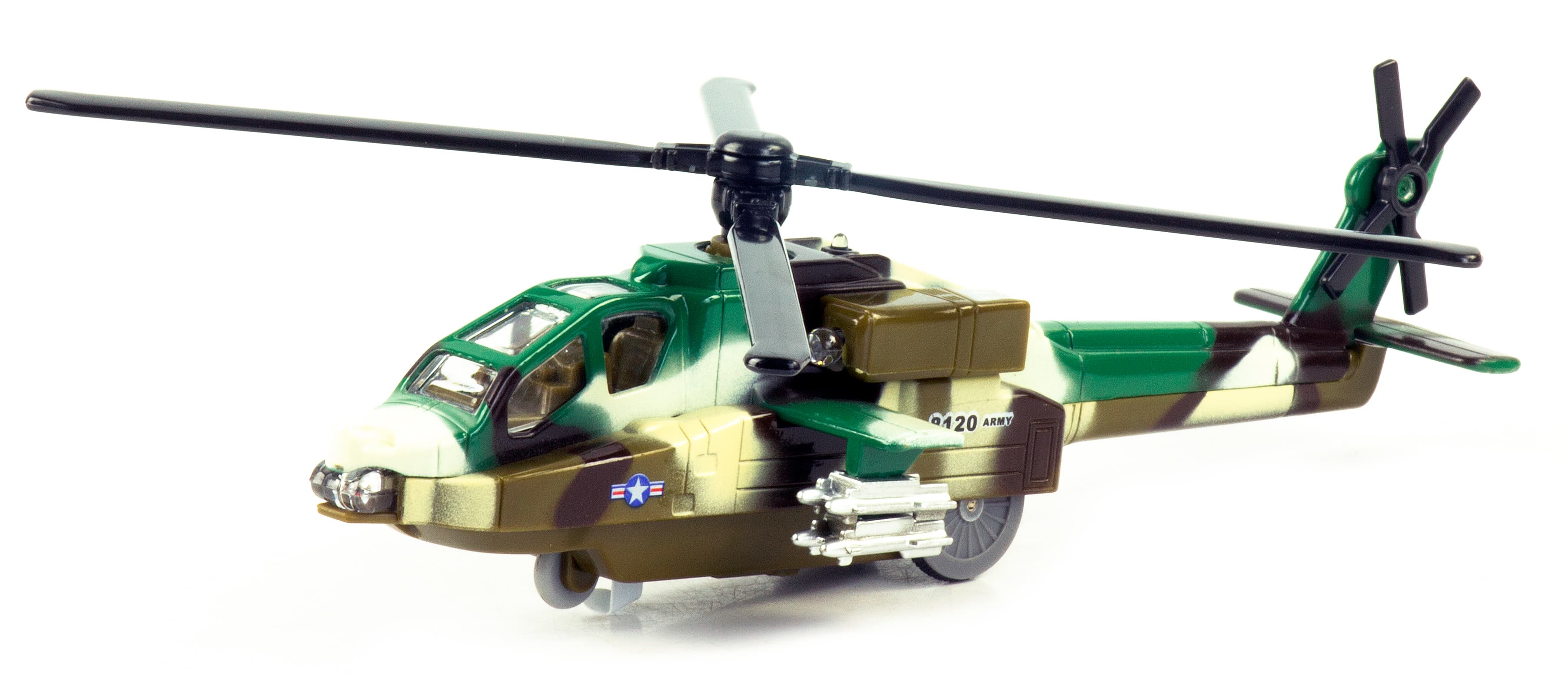 Металлический военный вертолет «Sonic Gunship» 22 см. 8120D-3, инерционный, свет, звук