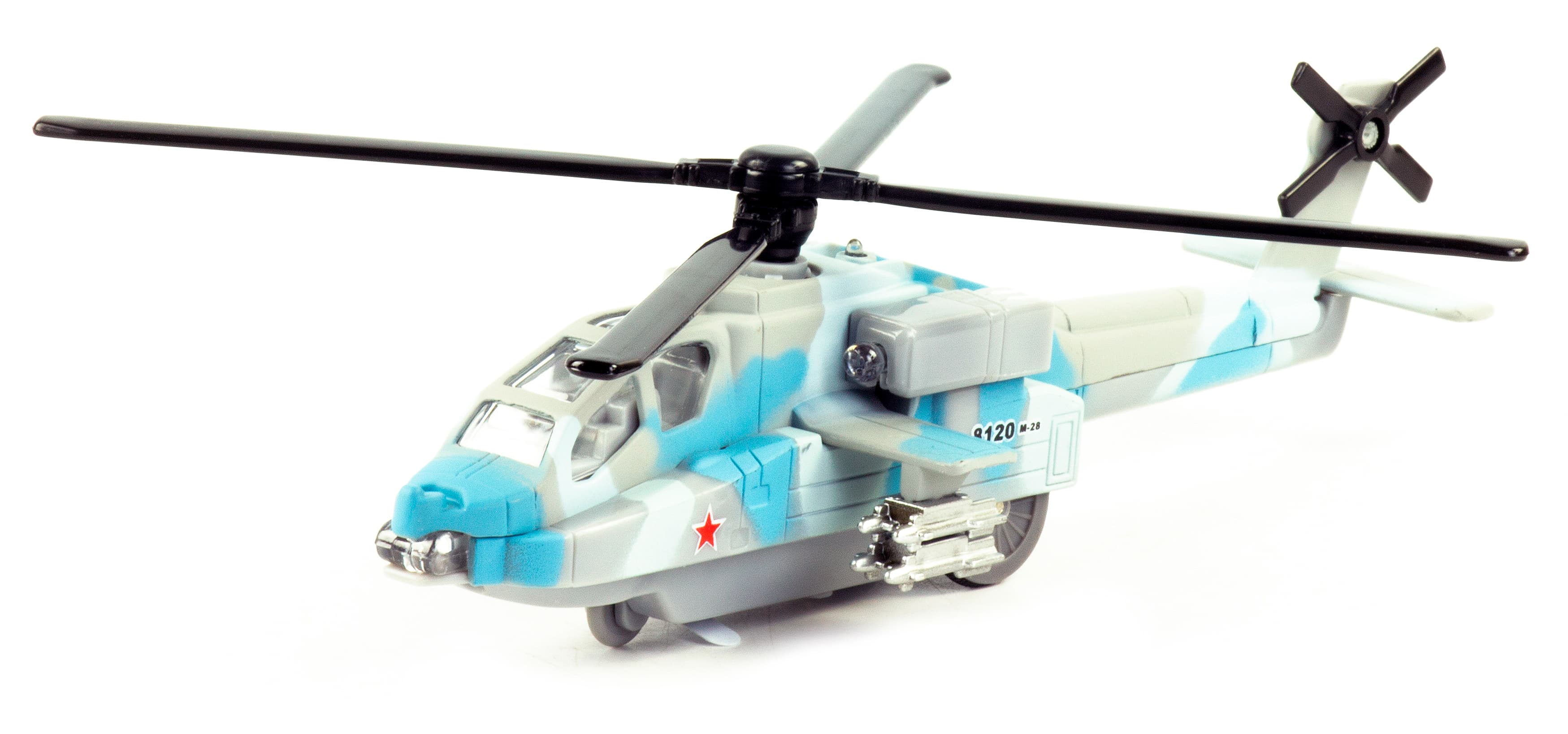 Металлический военный вертолет «Sonic Gunship» 22 см. 8120D-5, инерционный, свет, звук