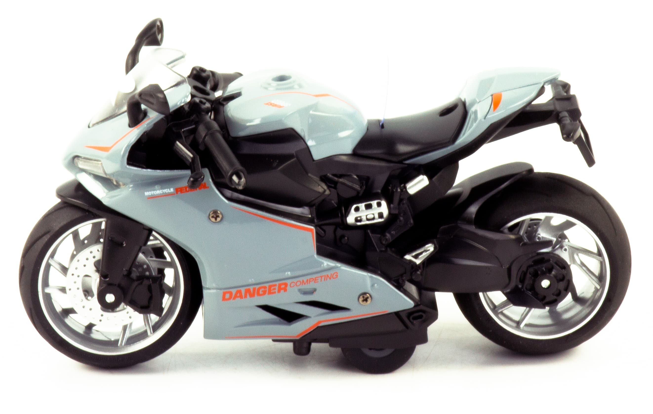 Металлический мотоцикл  Ming Ying 66 1:12 MY66-M2231 15 см. инерционный, свет, звук /Серый