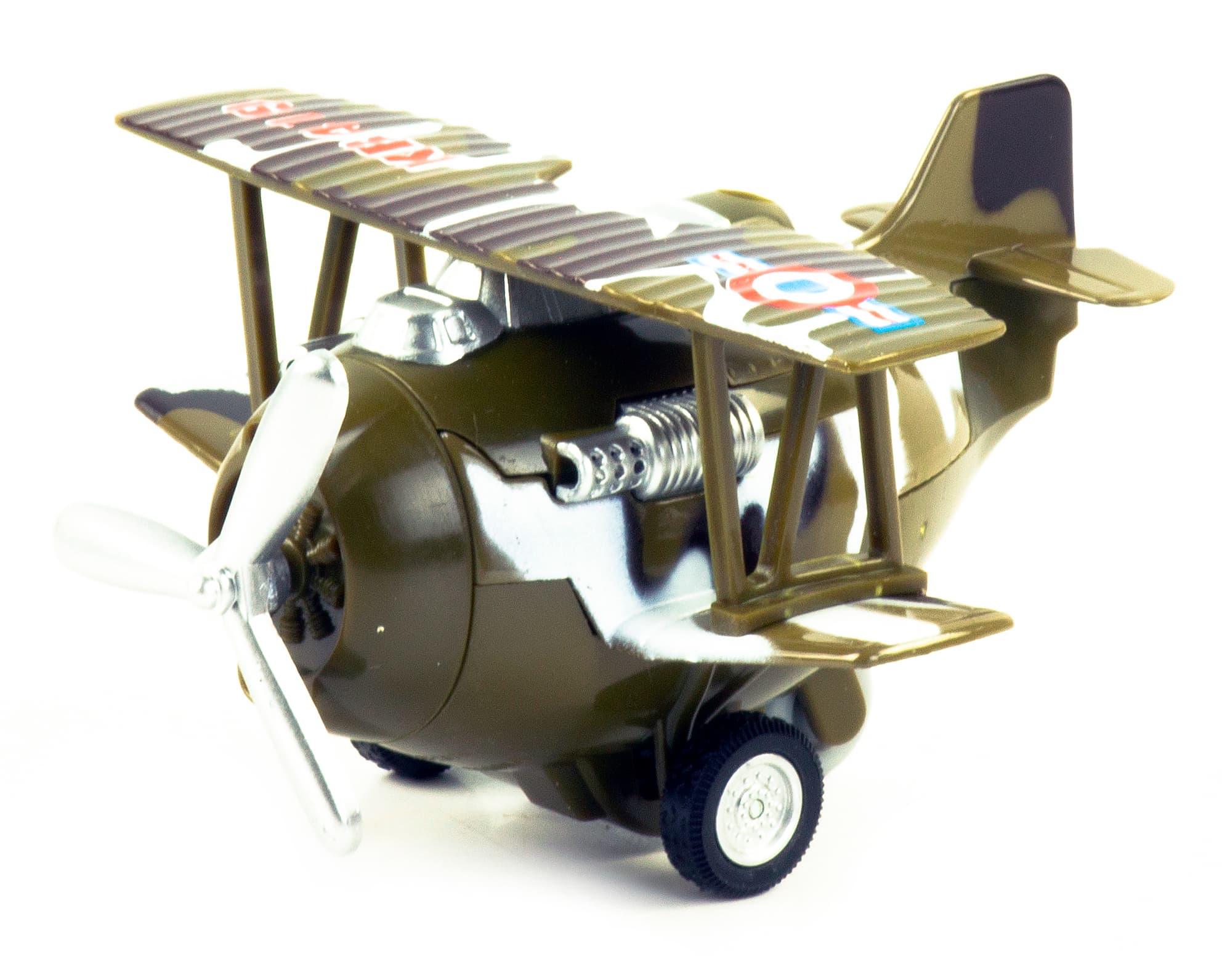 Самолет металлический Tai Tung «War Bird» 10 см. 419, инерционный / Хаки