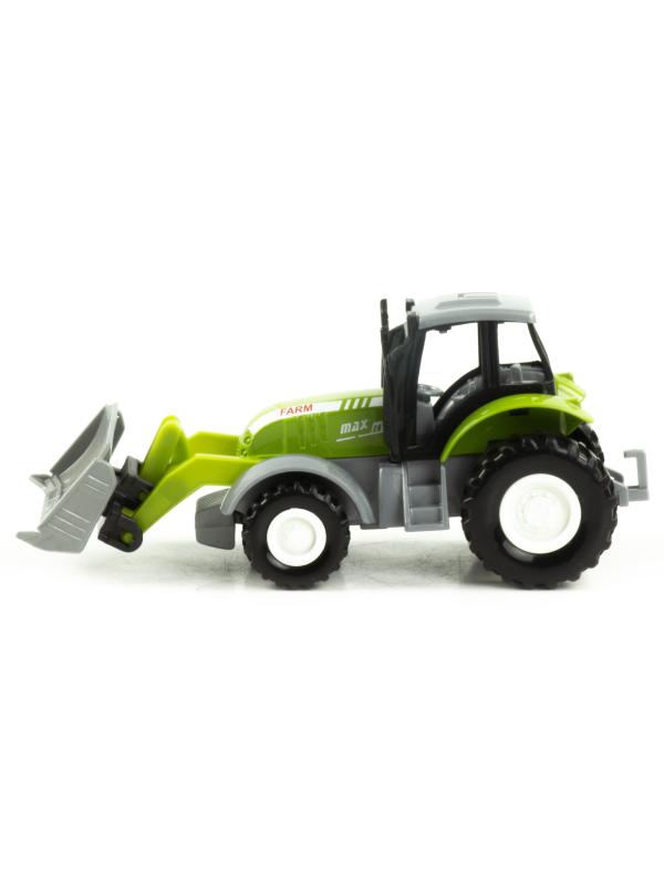 Металлическая машинка Farm «Трактор» 955-191-2, 12 см., инерционная / Зеленый