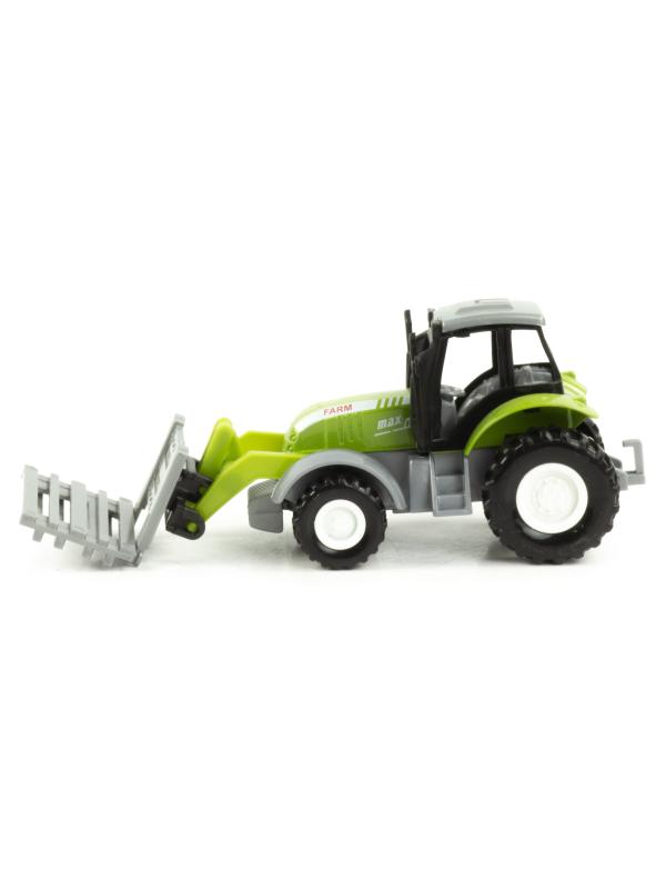Металлическая машинка Farm «Трактор» 955-191-4, 12 см., инерционная / Зеленый