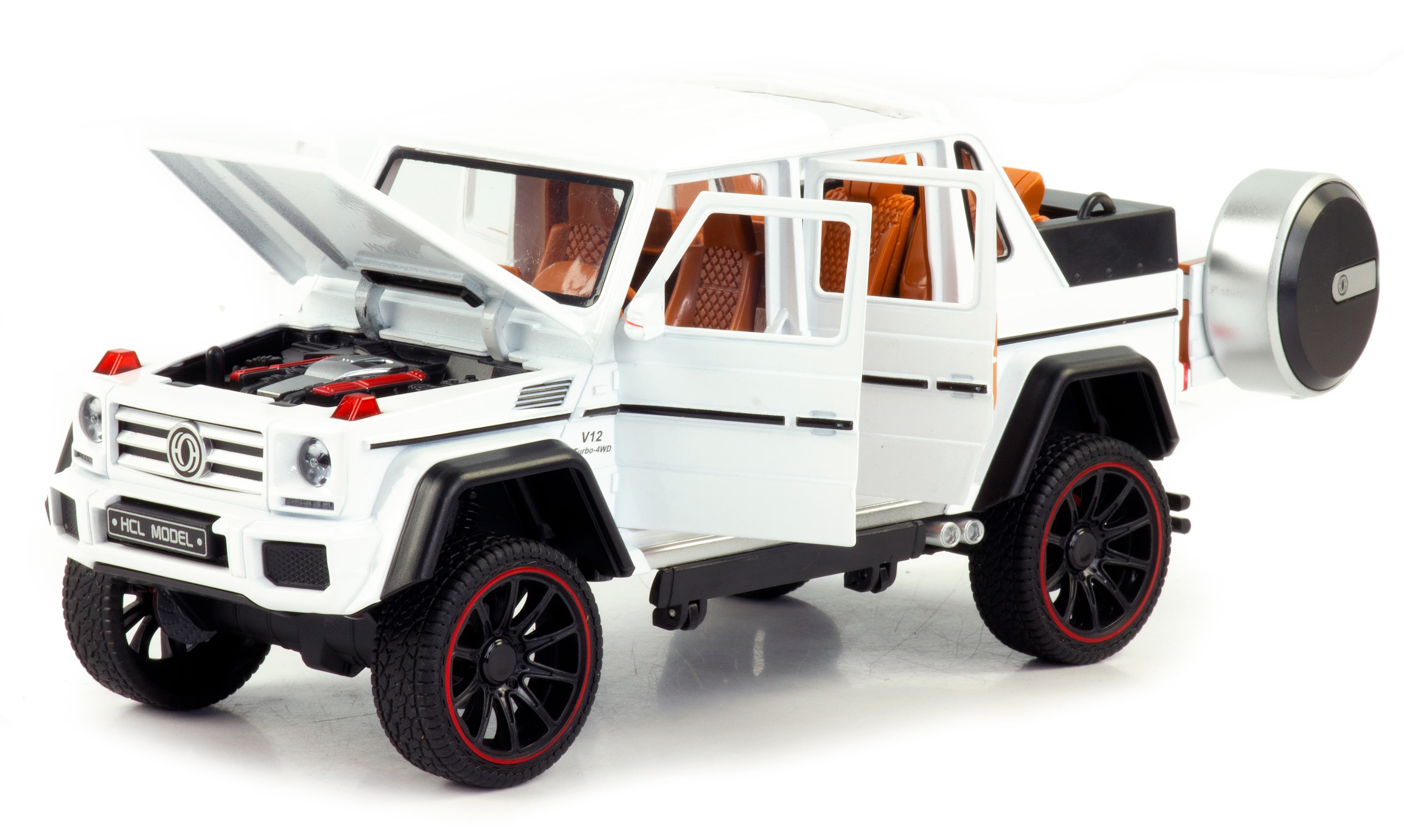 Металлическая машинка HCL 1:22 «Mercedes-Benz G63» HCL-902A, 22 см., инерционная, свет, звук / Микс