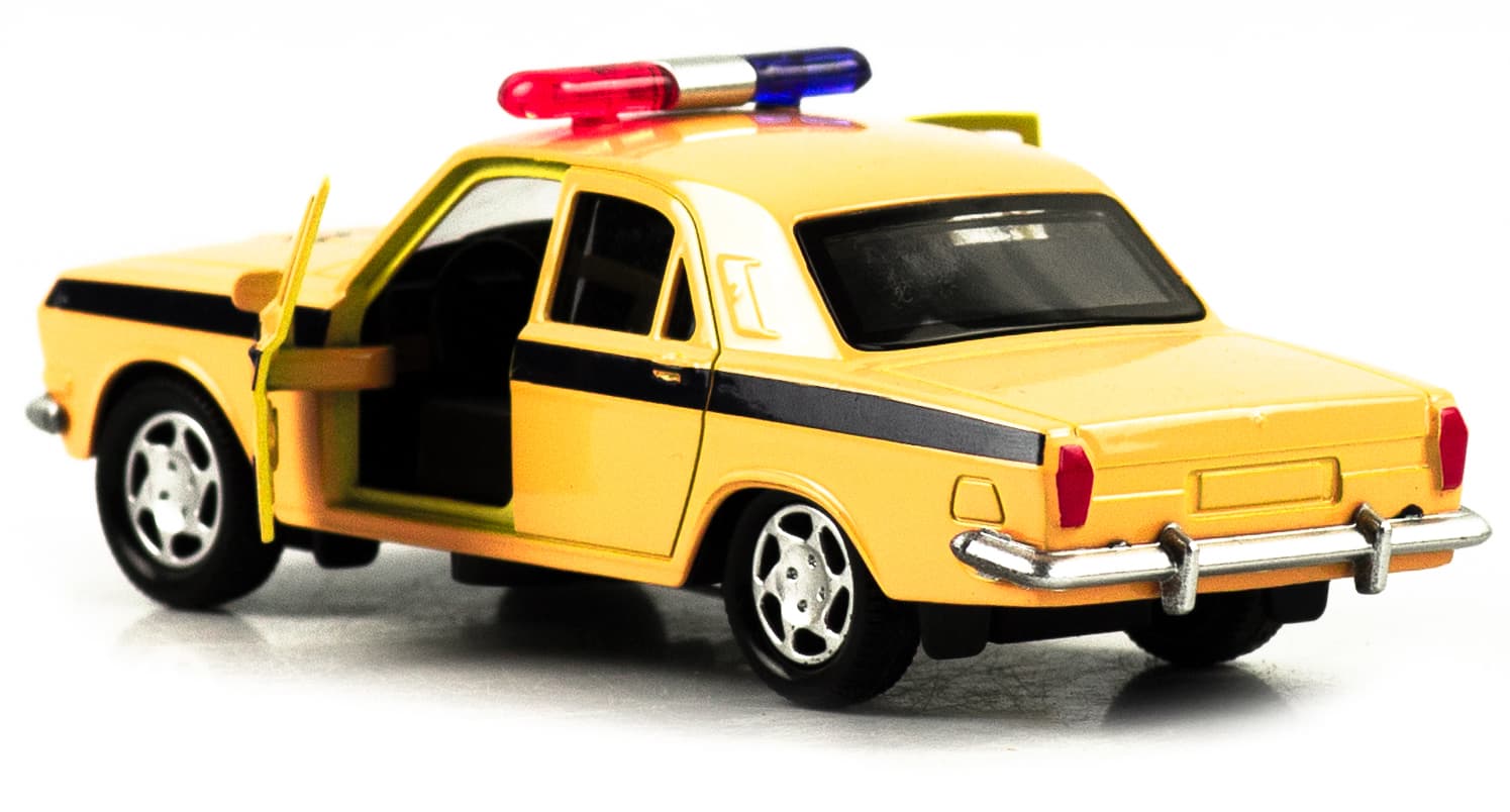 Машинка металлическая 1:32 «ГАЗ 2401: Полиция» 1821P-1822P-12D, инерционная, свет, звук / Желтый