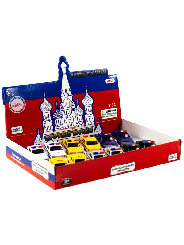 Машинка металлическая 1:32 «ГАЗ 2401: Полиция» 1821P-1822P-12D, инерционная, свет, звук / Желтый