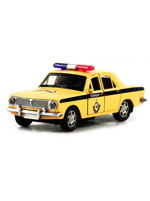 Машинка металлическая 1:32 «ГАЗ 2401: Полиция» 1821P-1822P-12D, инерционная, свет, звук / Желтый