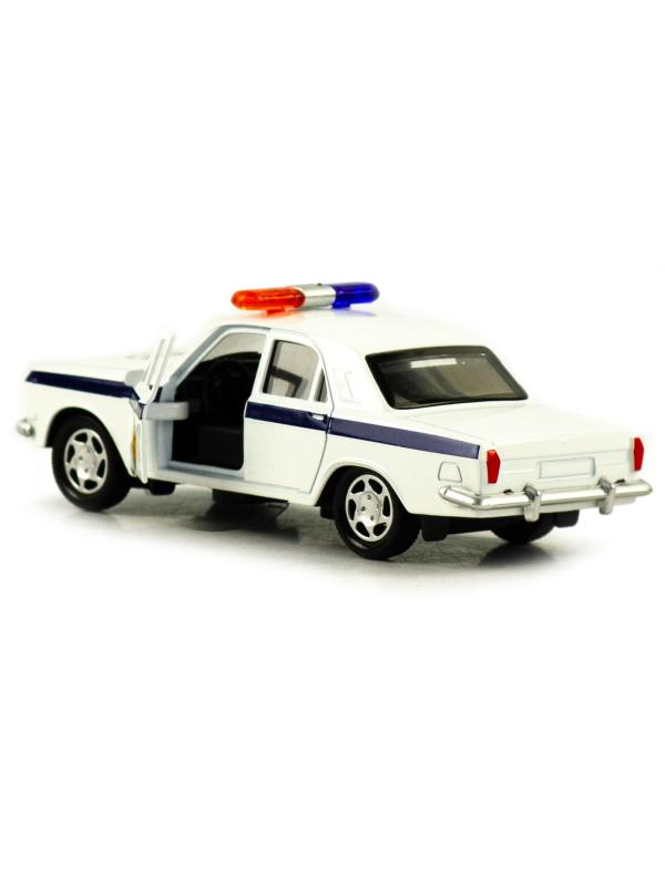 Машинка металлическая 1:32 «ГАЗ 2401: Полиция» 1821P-1822P-12D, инерционная, свет, звук / Белый