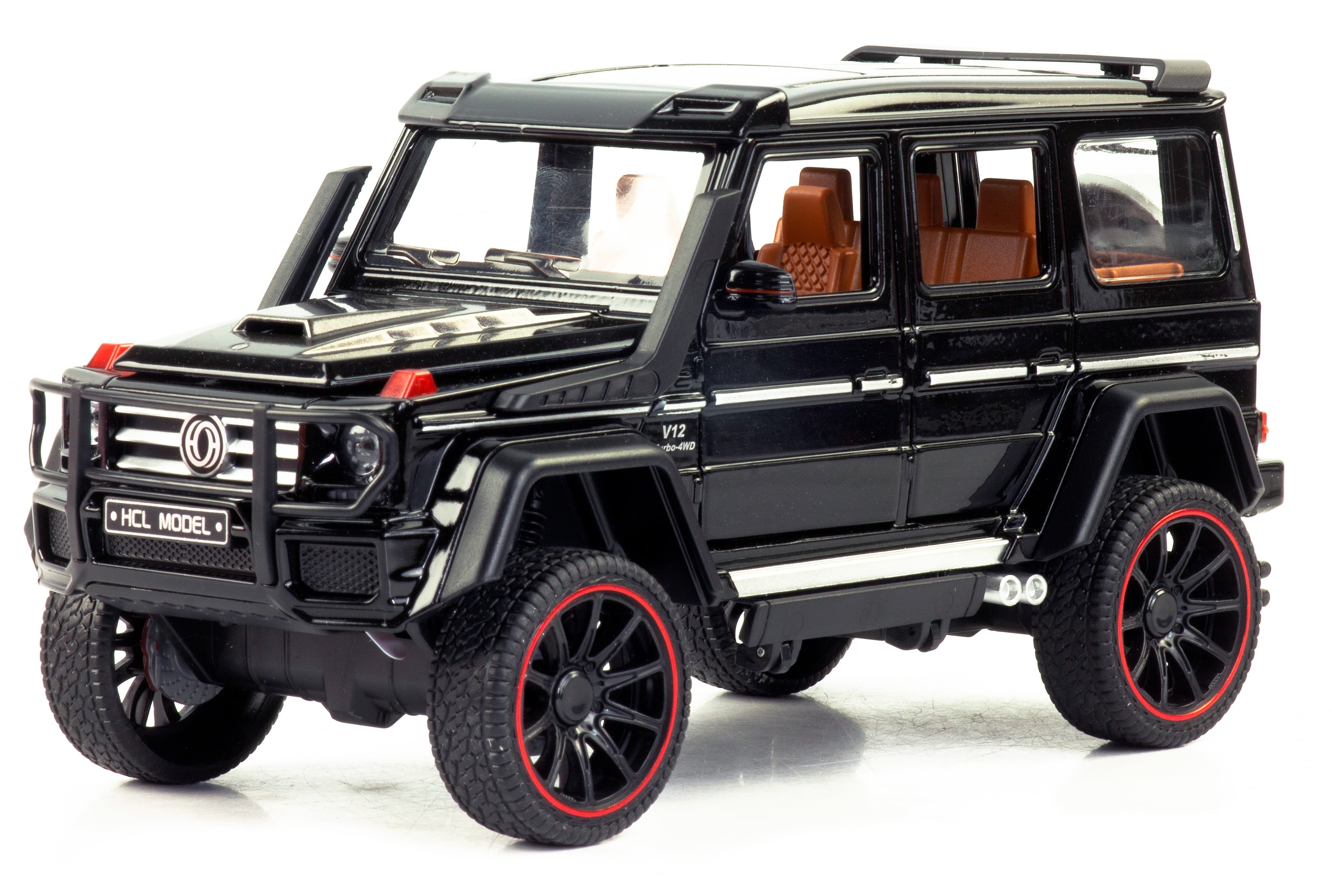 Металлическая машинка HCL 1:22 «Mercedes-Benz G63» HCL-908A, 22 см., инерционная, свет, звук / Микс