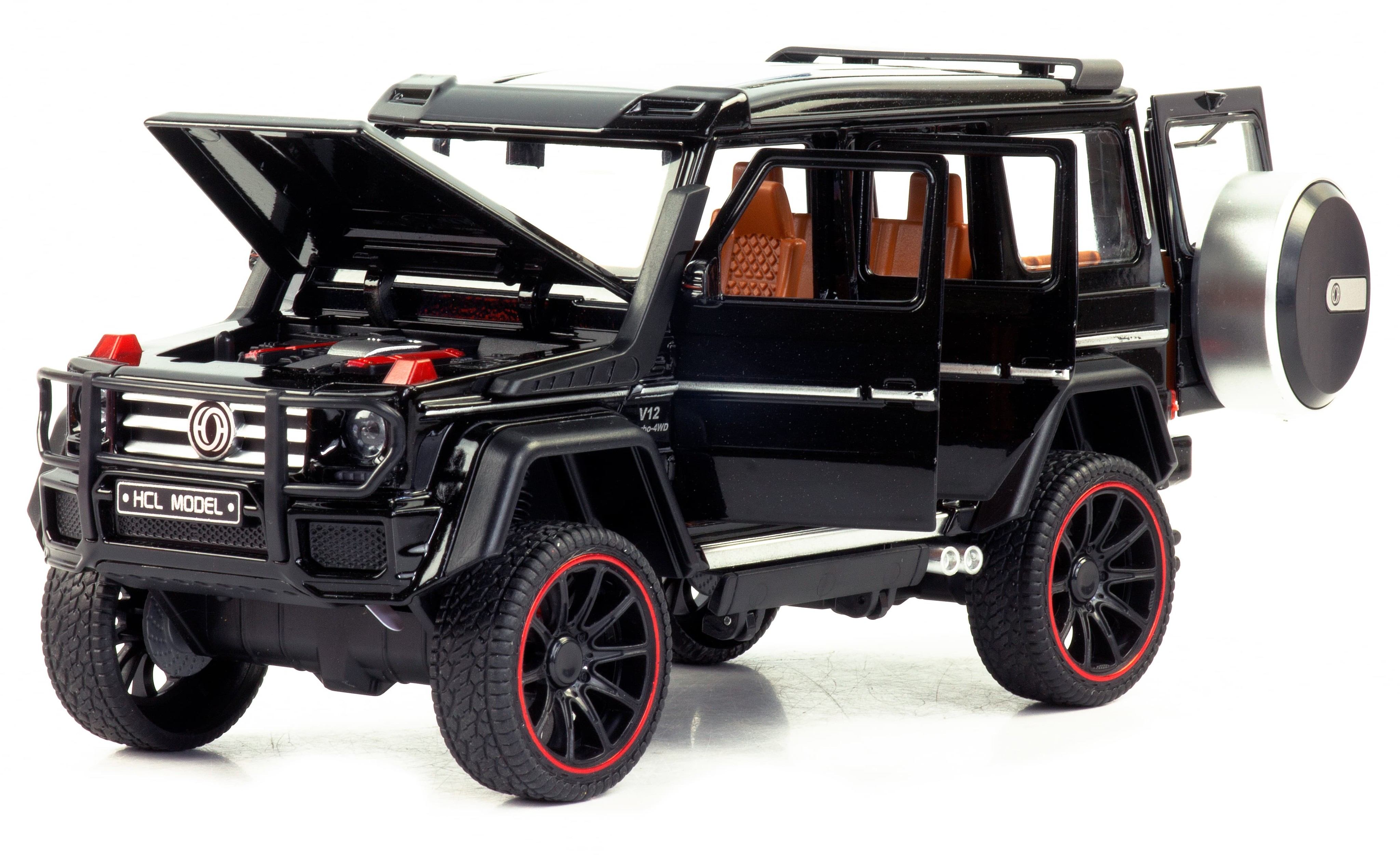Металлическая машинка HCL 1:22 «Mercedes-Benz G63» HCL-908A, 22 см., инерционная, свет, звук / Микс