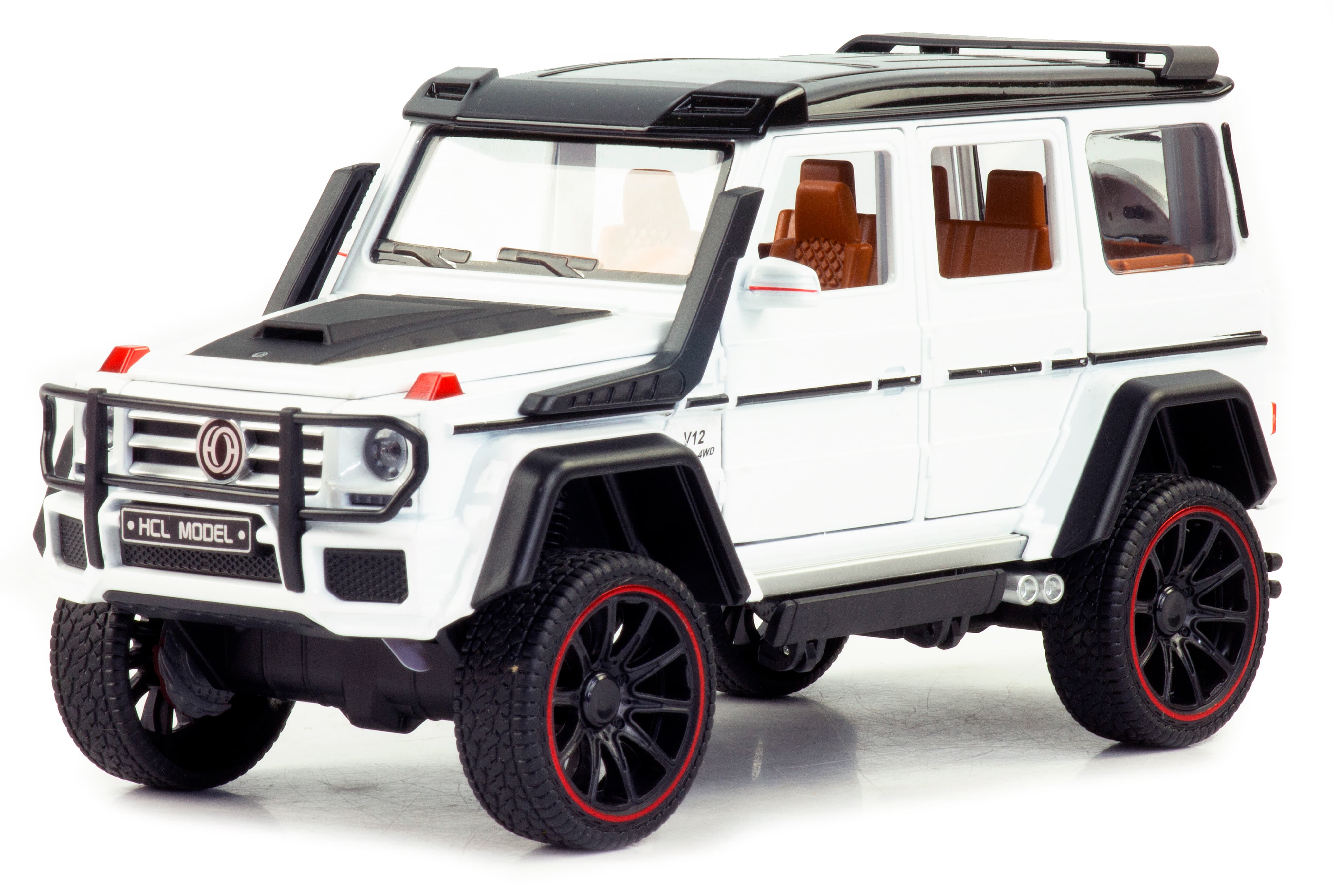 Металлическая машинка HCL 1:22 «Mercedes-Benz G63» HCL-908A, 22 см., инерционная, свет, звук / Микс