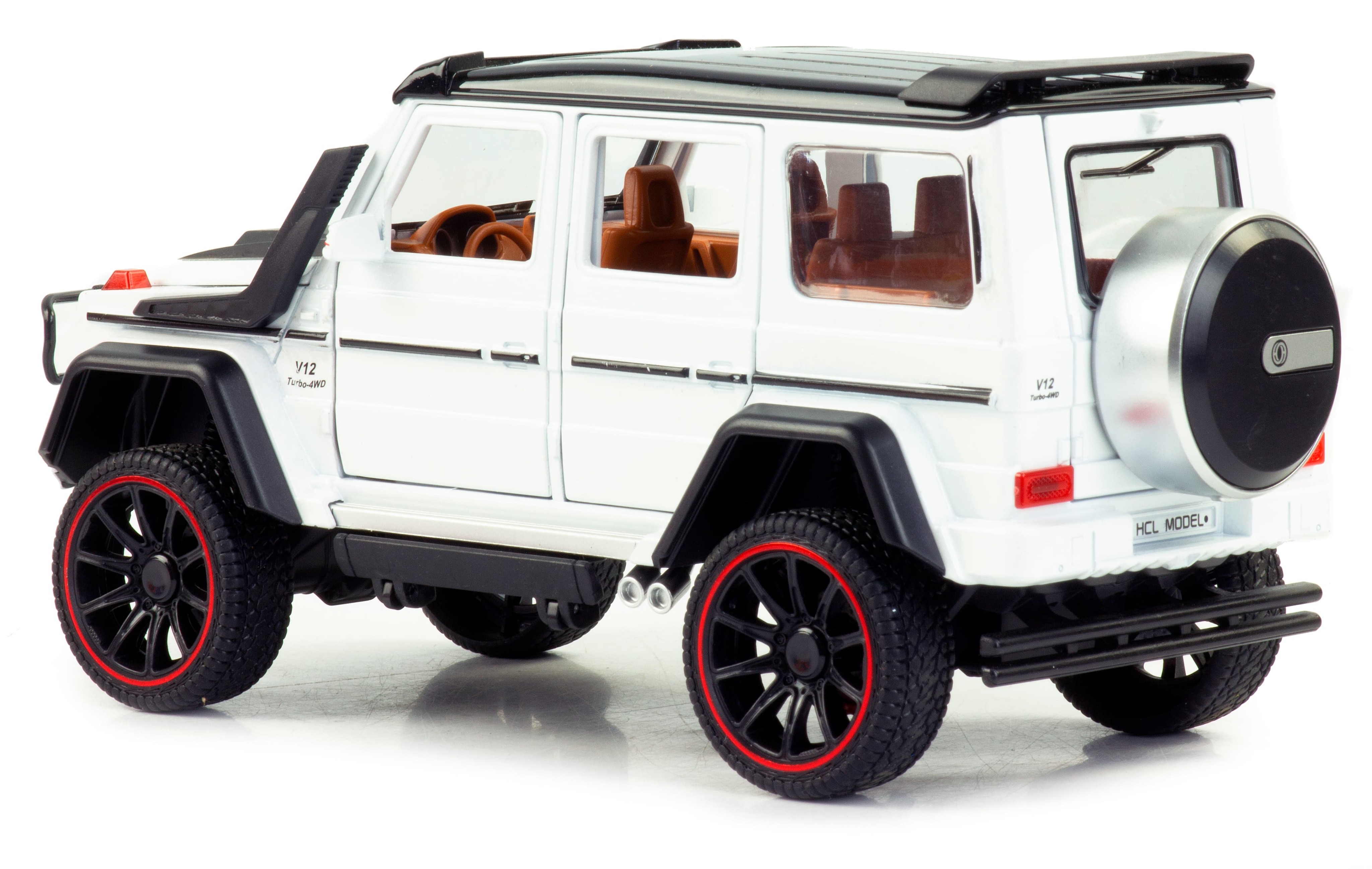 Металлическая машинка HCL 1:22 «Mercedes-Benz G63» HCL-908A, 22 см., инерционная, свет, звук / Микс