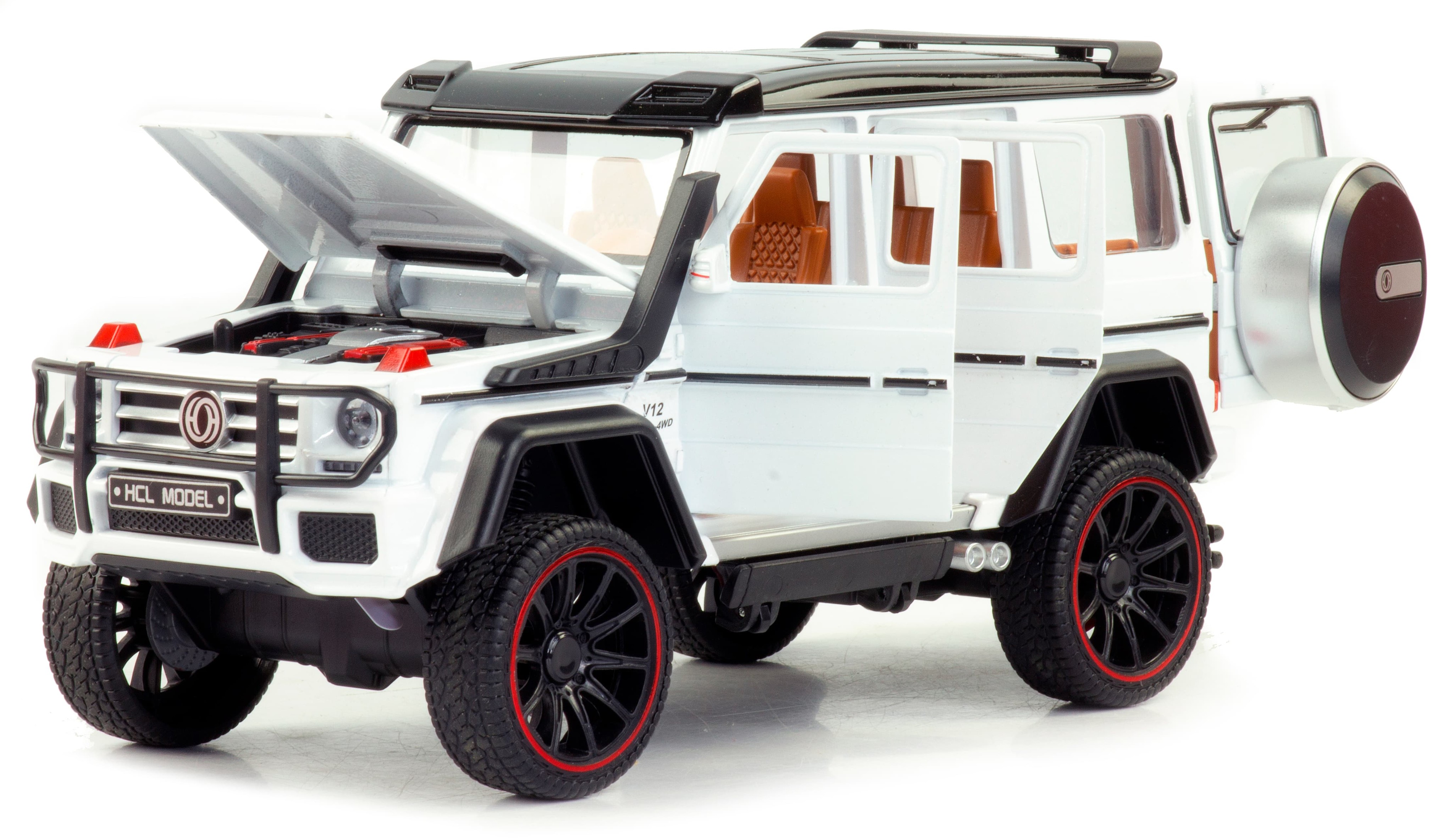 Металлическая машинка HCL 1:22 «Mercedes-Benz G63» HCL-908A, 22 см., инерционная, свет, звук / Микс