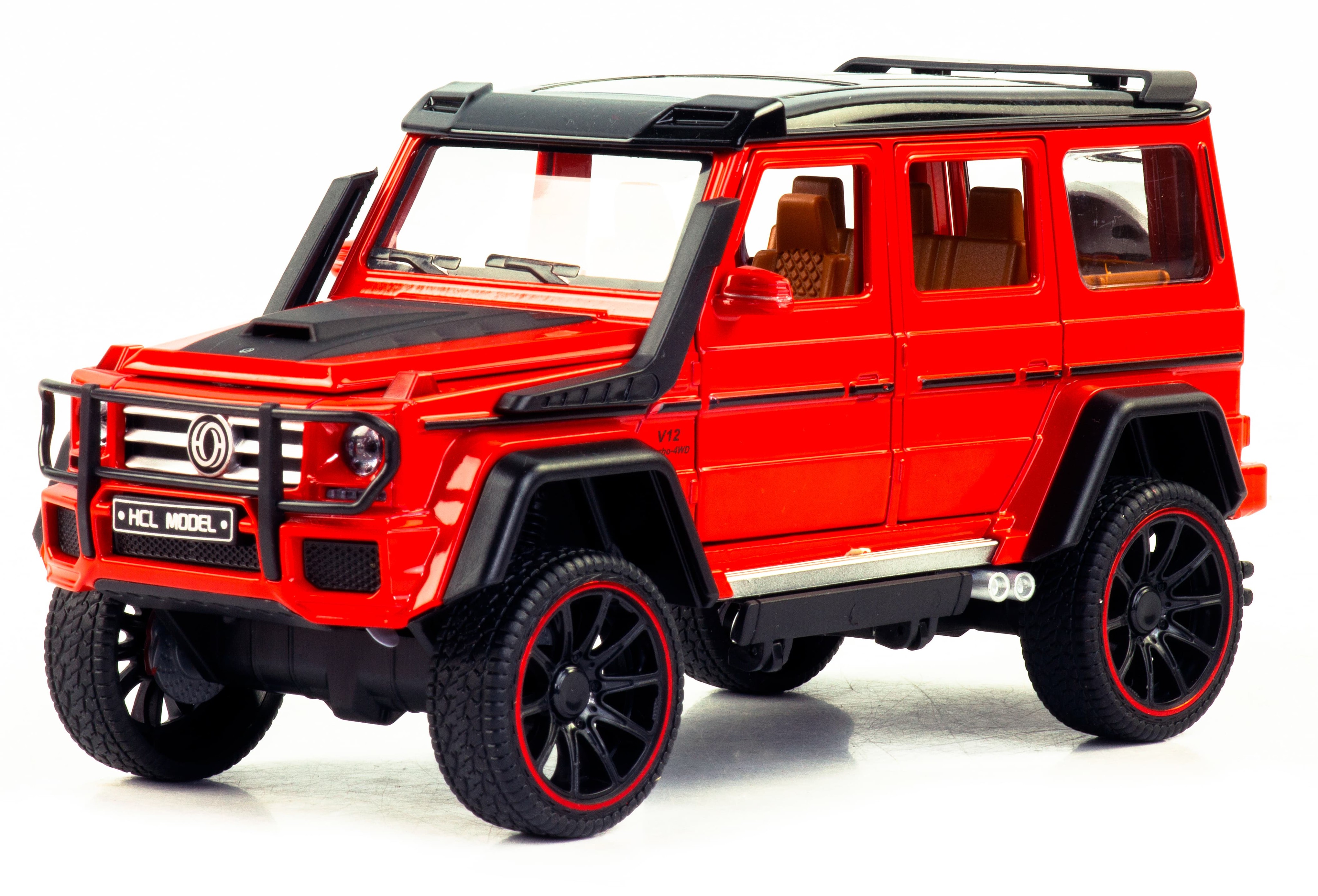 Металлическая машинка HCL 1:22 «Mercedes-Benz G63» HCL-908A, 22 см., инерционная, свет, звук / Микс