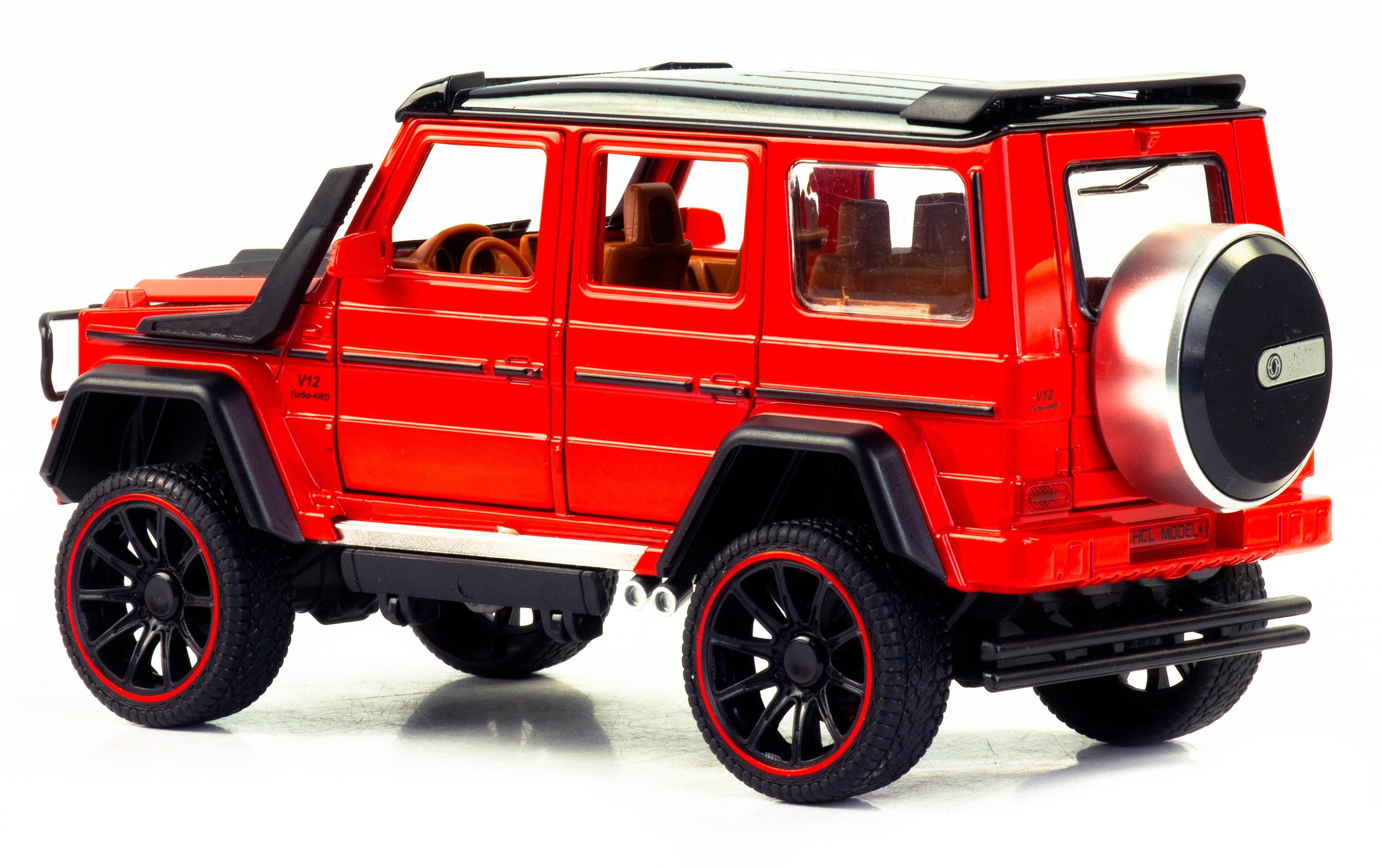 Металлическая машинка HCL 1:22 «Mercedes-Benz G63» HCL-908A, 22 см., инерционная, свет, звук / Микс