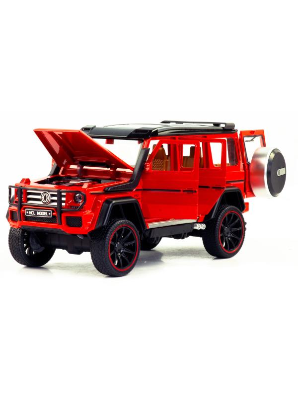 Металлическая машинка HCL 1:22 «Mercedes-Benz G63» HCL-908A, 22 см., инерционная, свет, звук / Микс