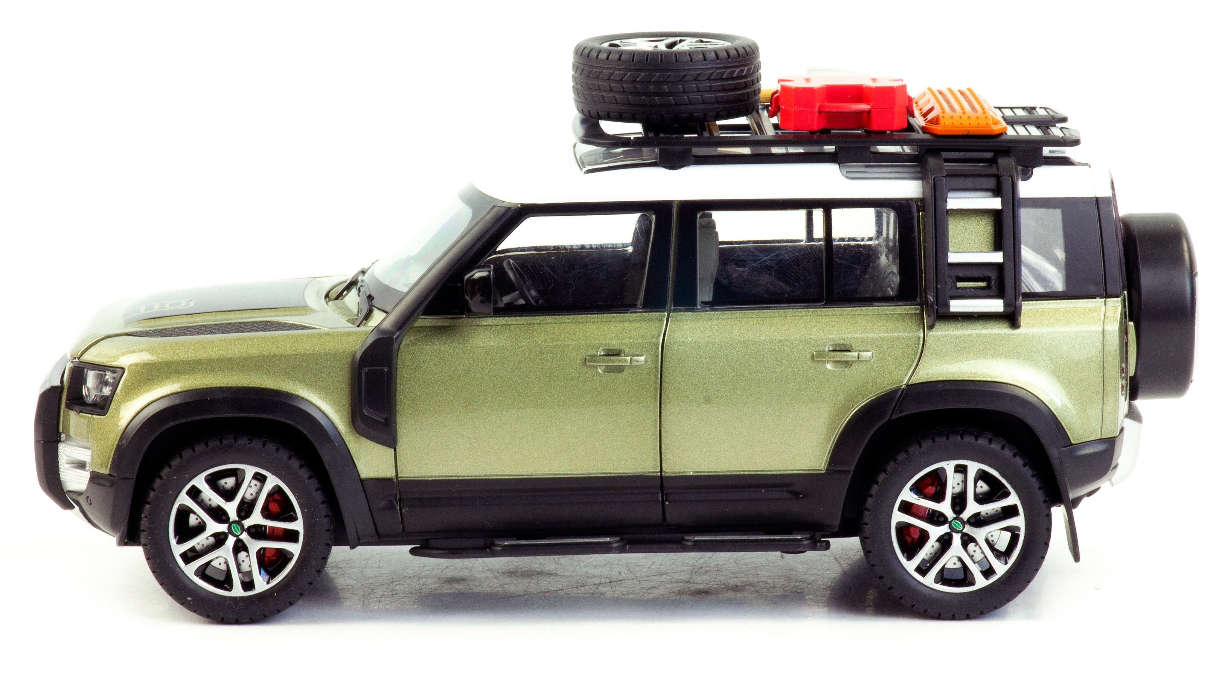 Металлическая машинка Minyore 1:22 «Land Rover Defender 110SH» 0783-346, 22 см., звук, свет, инерционная / Микс