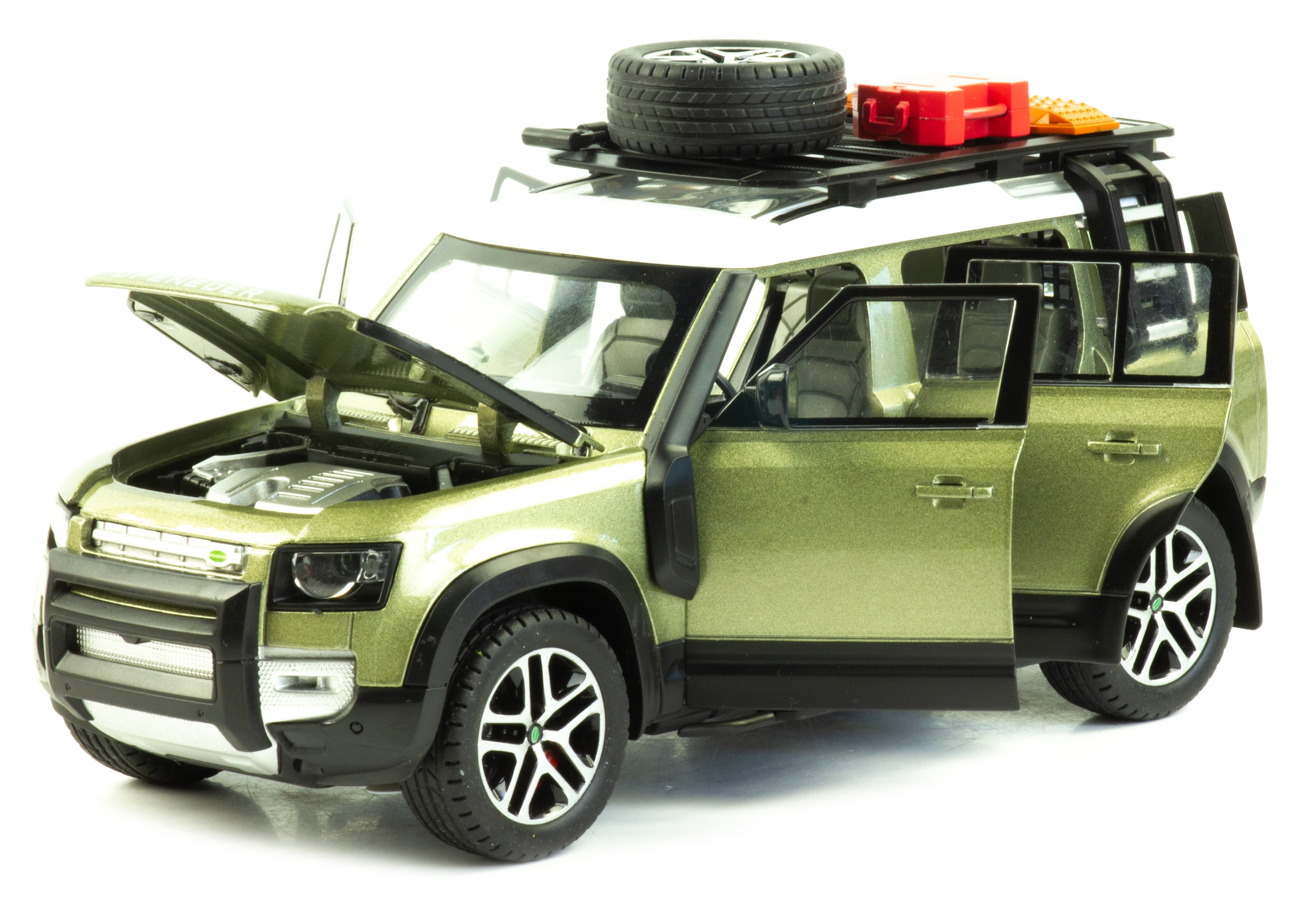 Металлическая машинка Minyore 1:22 «Land Rover Defender 110SH» 0783-346, 22 см., звук, свет, инерционная / Микс