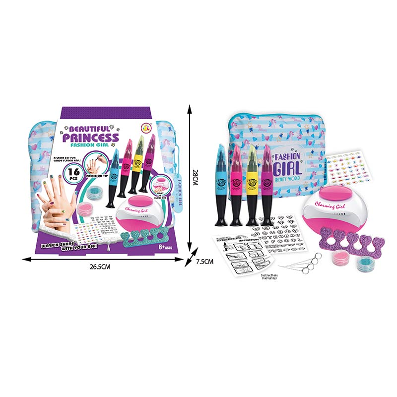 Набор для маникюра «Beautiful Princess Fashion Girl» с сушилкой для ногтей, 16 предметов / 868-96