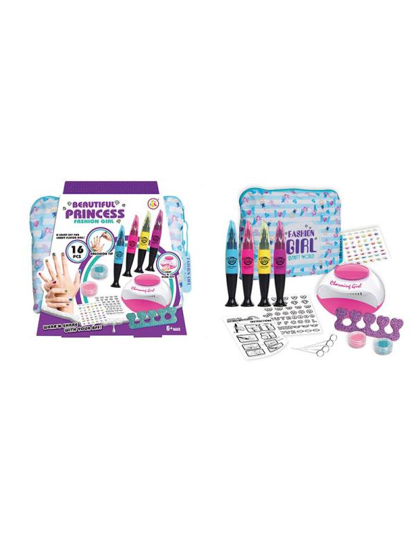 Набор для маникюра «Beautiful Princess Fashion Girl» с сушилкой для ногтей, 16 предметов / 868-96