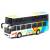 Металлический двухэтажный автобус Yeading 1:48 «Мультфильм BUS» 20 см. 6631А инерционный, свет, звук / Бело-голубой