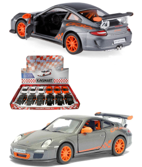 Металлическая машинка Kinsmart 1:36 «2010 Porsche 911 GT3 RS» KT5352D, инерционная / Серый