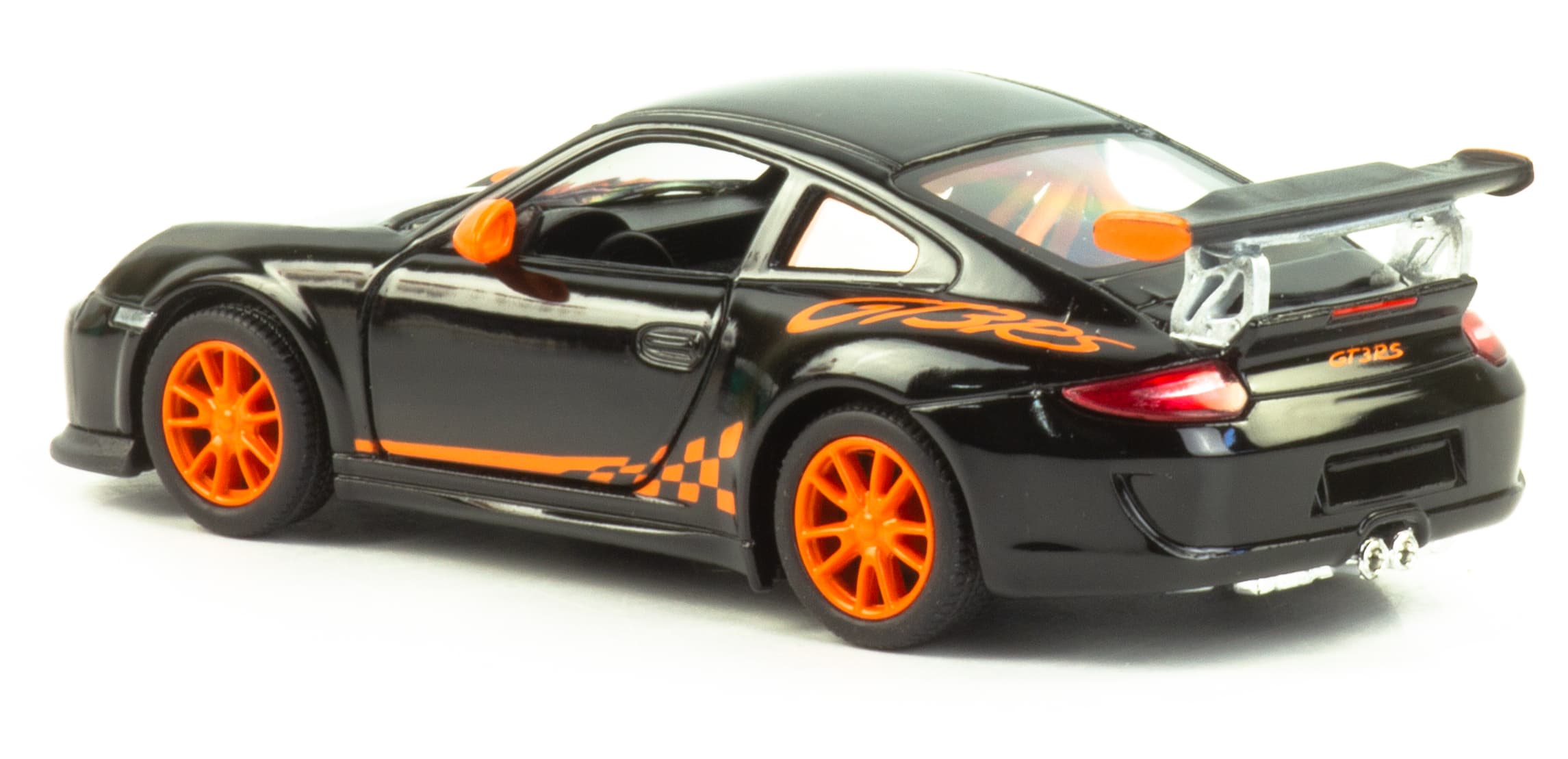 Металлическая машинка Kinsmart 1:36 «2010 Porsche 911 GT3 RS» KT5352D, инерционная / Черный