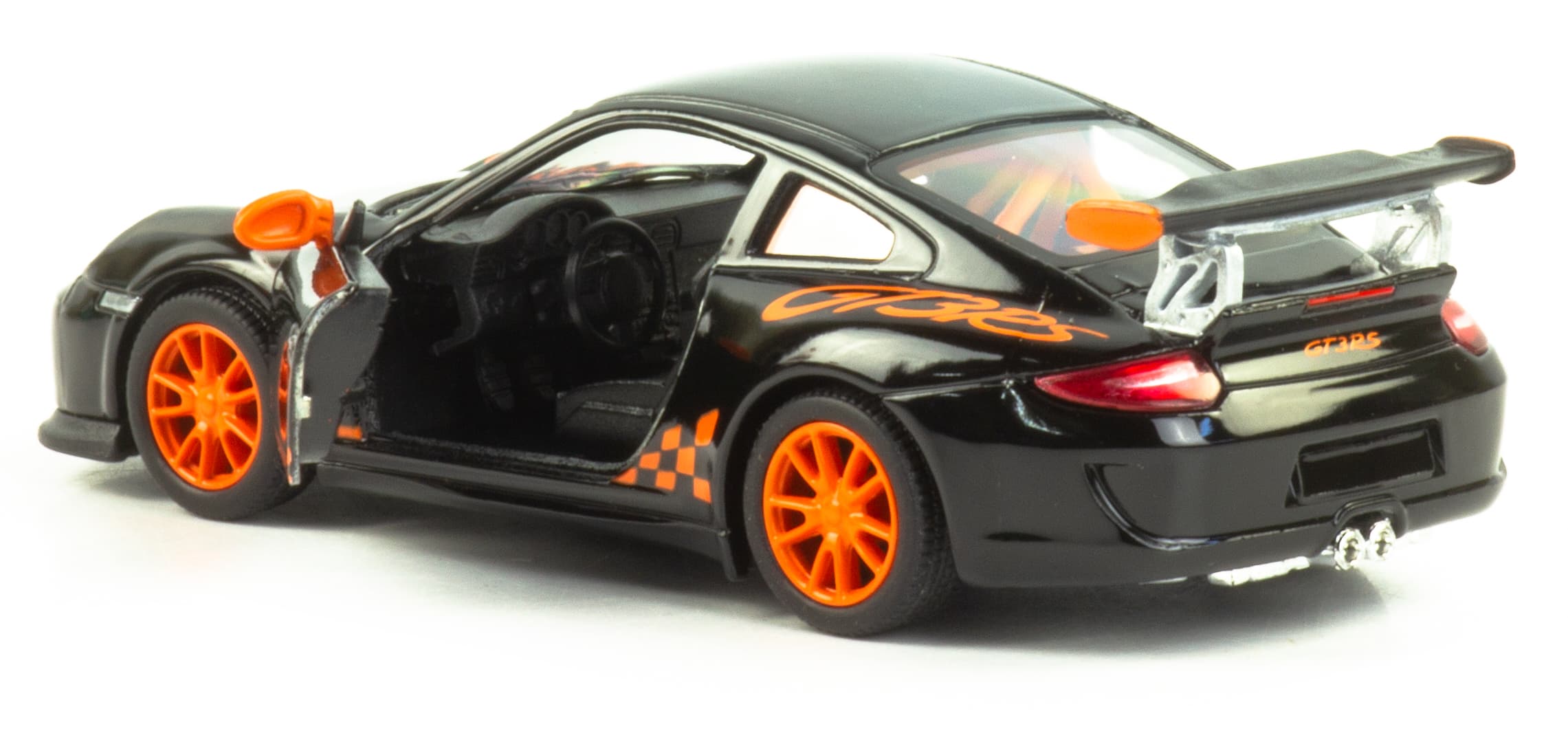 Металлическая машинка Kinsmart 1:36 «2010 Porsche 911 GT3 RS» KT5352D, инерционная / Черный