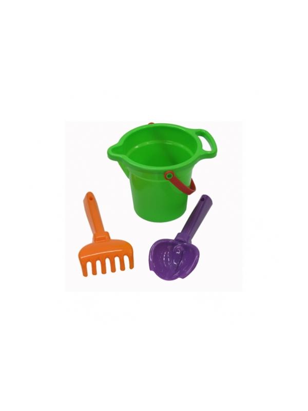 Набор №148 (Ведро мал.с носиком,,совок№2,грабельки№2) 15х11,5х16 см.