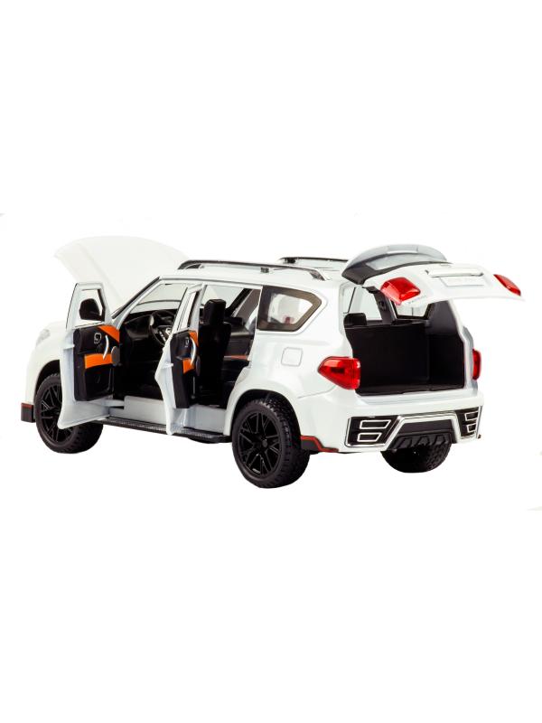 Металлическая машинка Che Zhi 1:24 «Nissan Patrol» 21 см. CZ136A инерционная, свет, звук / Белый