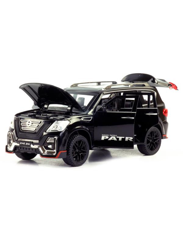 Металлическая машинка Che Zhi 1:24 «Nissan Patrol» 21 см. CZ136A инерционная, свет, звук / Черный