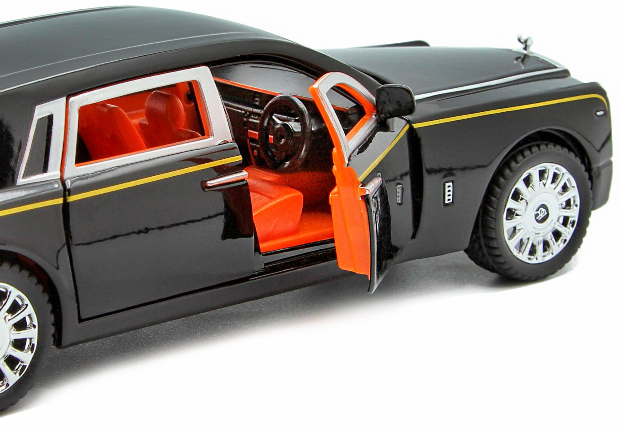 Металлическая машинка 1:32 «Rolls-Royce Phantom» М923B инерционная, свет, звук / Черный