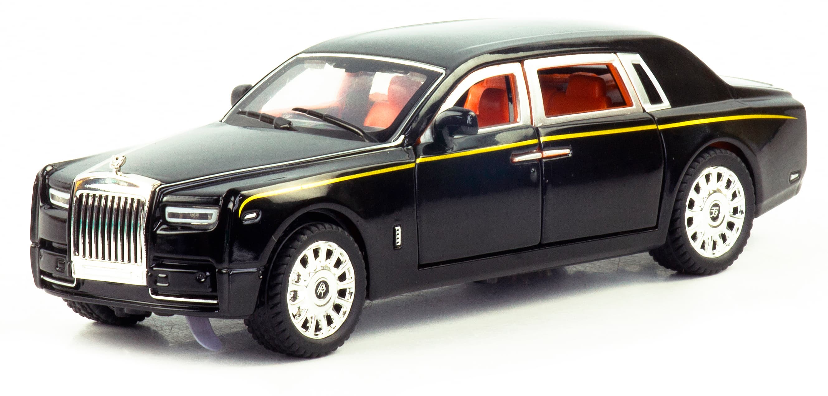 Металлическая машинка 1:32 «Rolls-Royce Phantom» М923B инерционная, свет, звук / Черный
