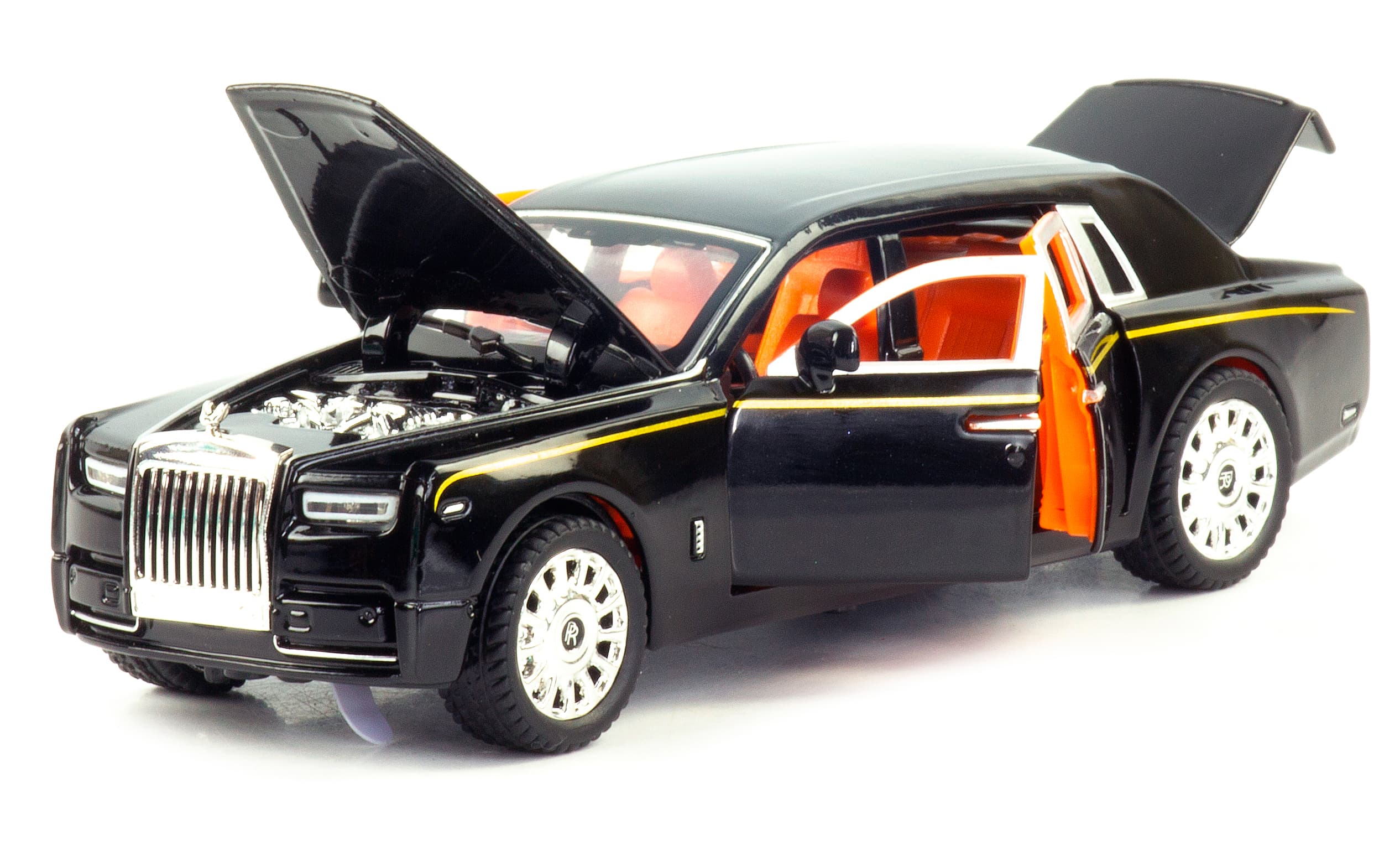 Металлическая машинка 1:32 «Rolls-Royce Phantom» М923B инерционная, свет, звук / Черный