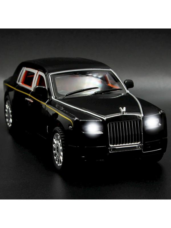 Металлическая машинка 1:32 «Rolls-Royce Phantom» М923B инерционная, свет, звук / Черный