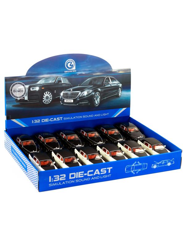 Металлическая машинка 1:32 «Rolls-Royce Phantom» М923B инерционная, свет, звук / Черный